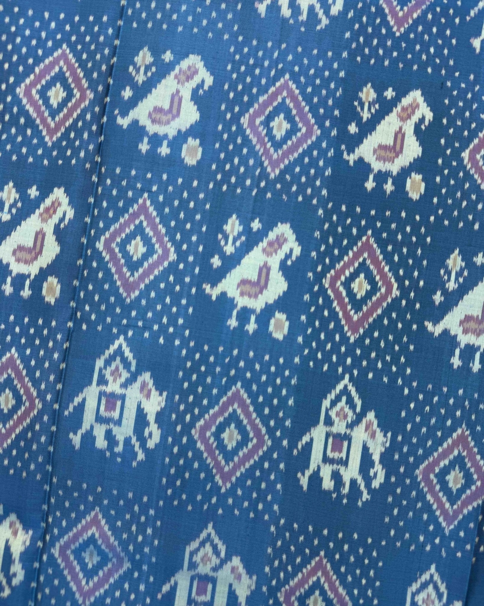 Rama Blue Narikunj Chanda Patola Saree - SindhoiPatolaArt