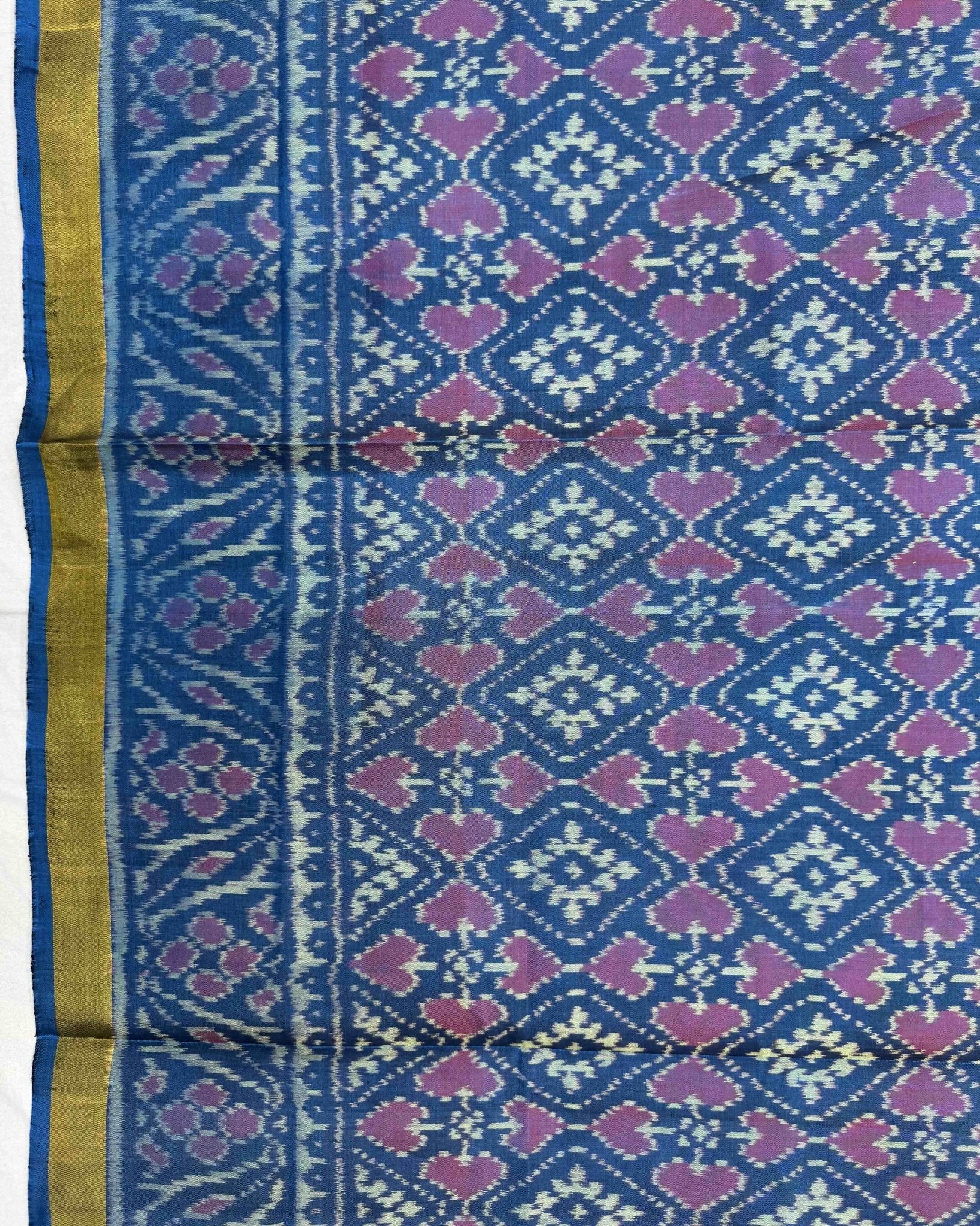 Rama Blue Panchanda Patola Saree - SindhoiPatolaArt