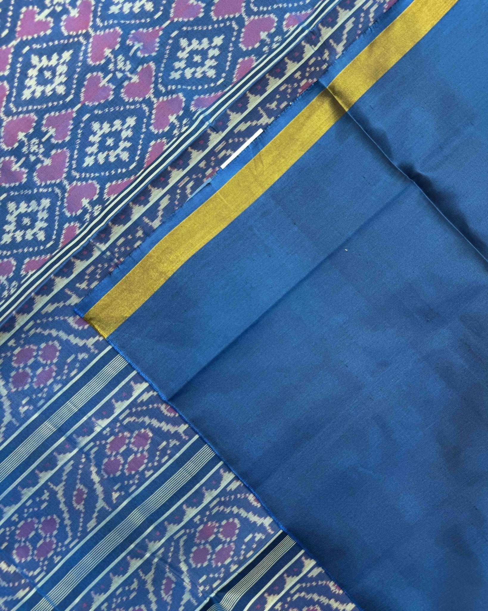 Rama Blue Panchanda Patola Saree - SindhoiPatolaArt