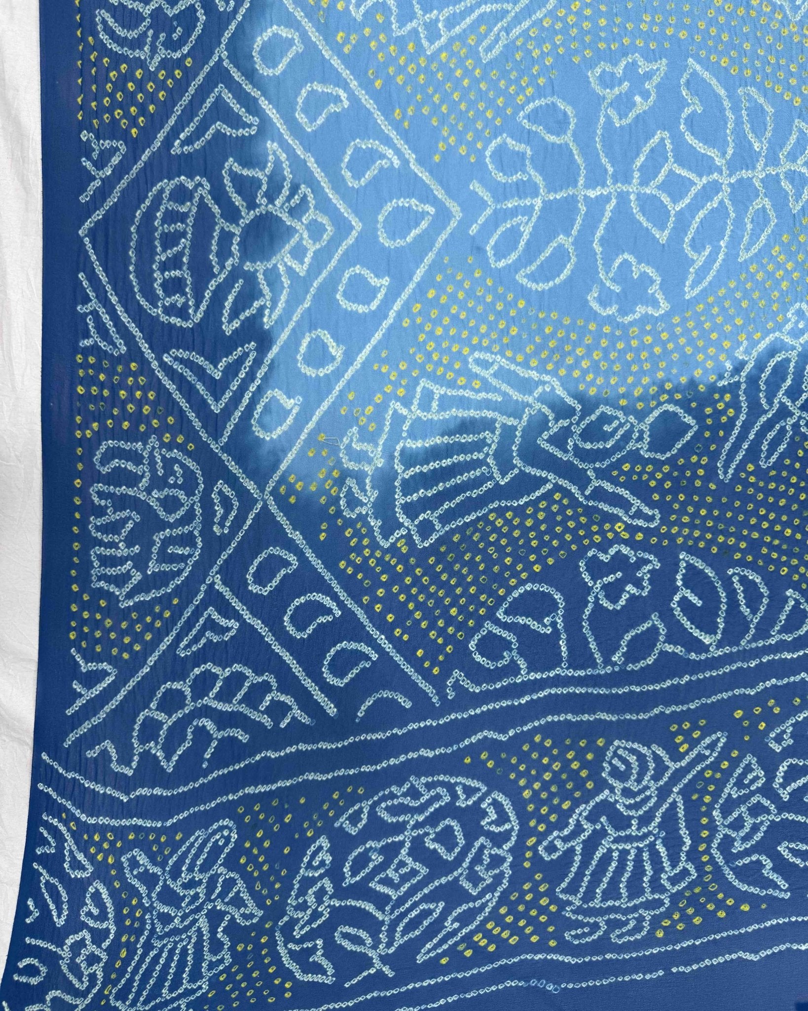 Rama Blue & Sky Blue Georgette Bandhani Dupatta - SindhoiPatolaArt