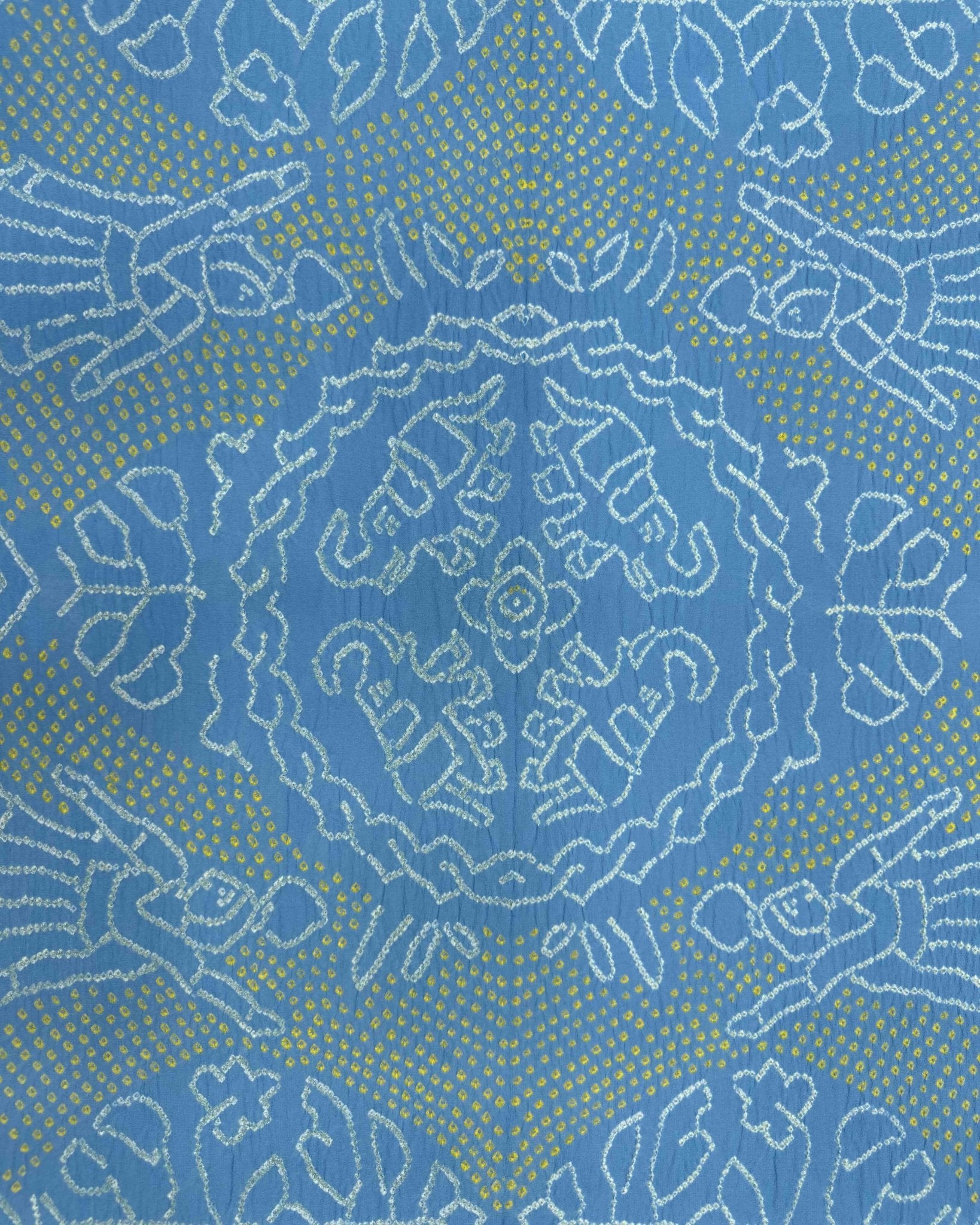 Rama Blue & Sky Blue Georgette Bandhani Dupatta - SindhoiPatolaArt