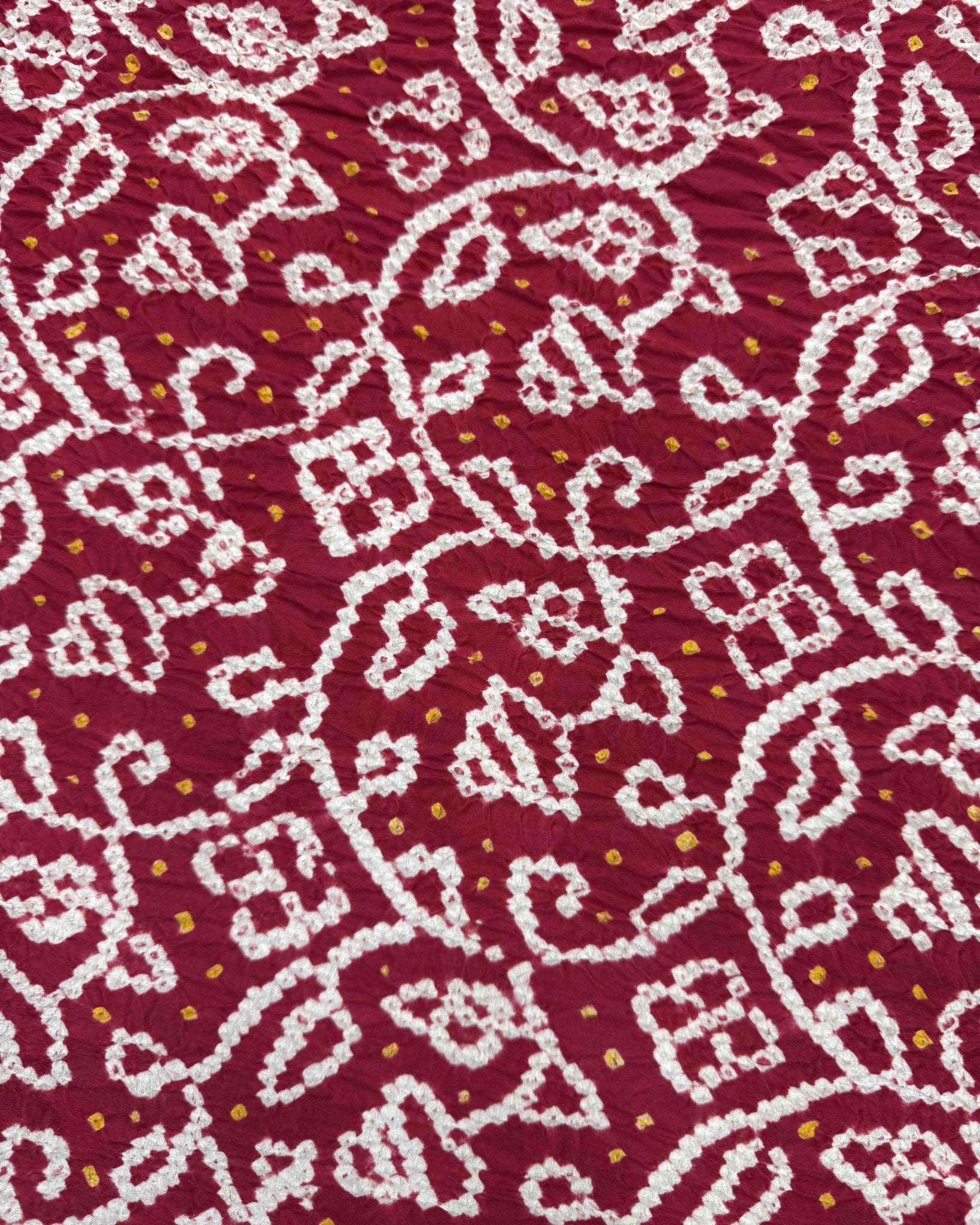 Red Banarasi Gajji Silk Bandhani Saree - SindhoiPatolaArt