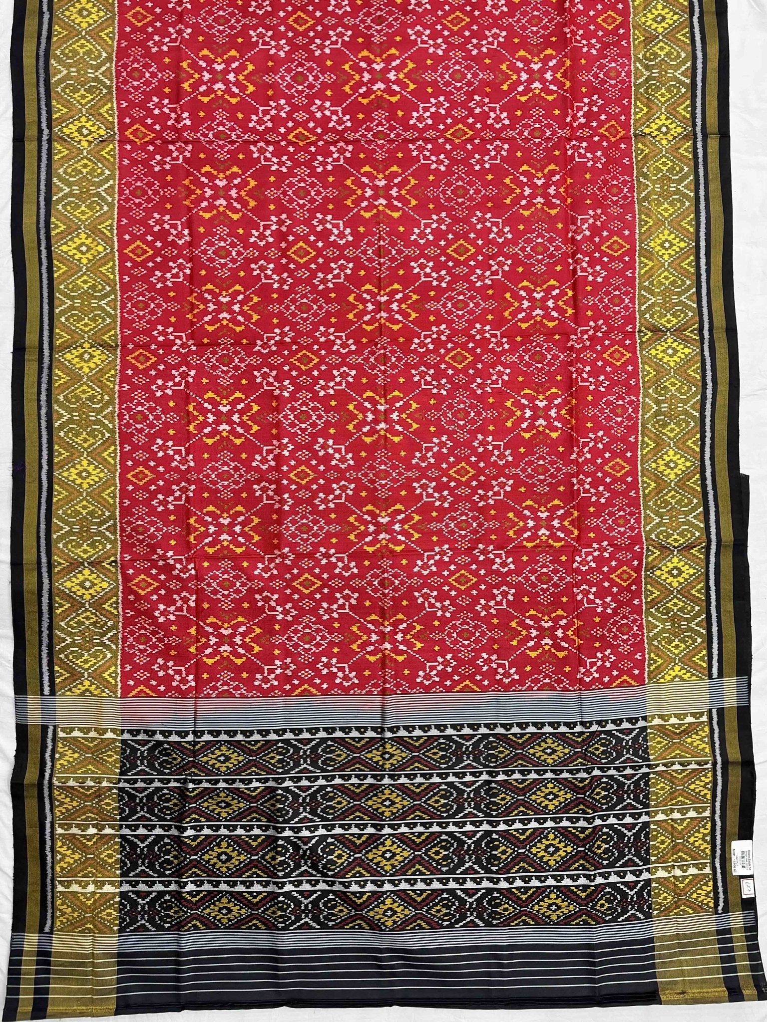 Red & Black Navratan Rajkot Patola - SindhoiPatolaArt