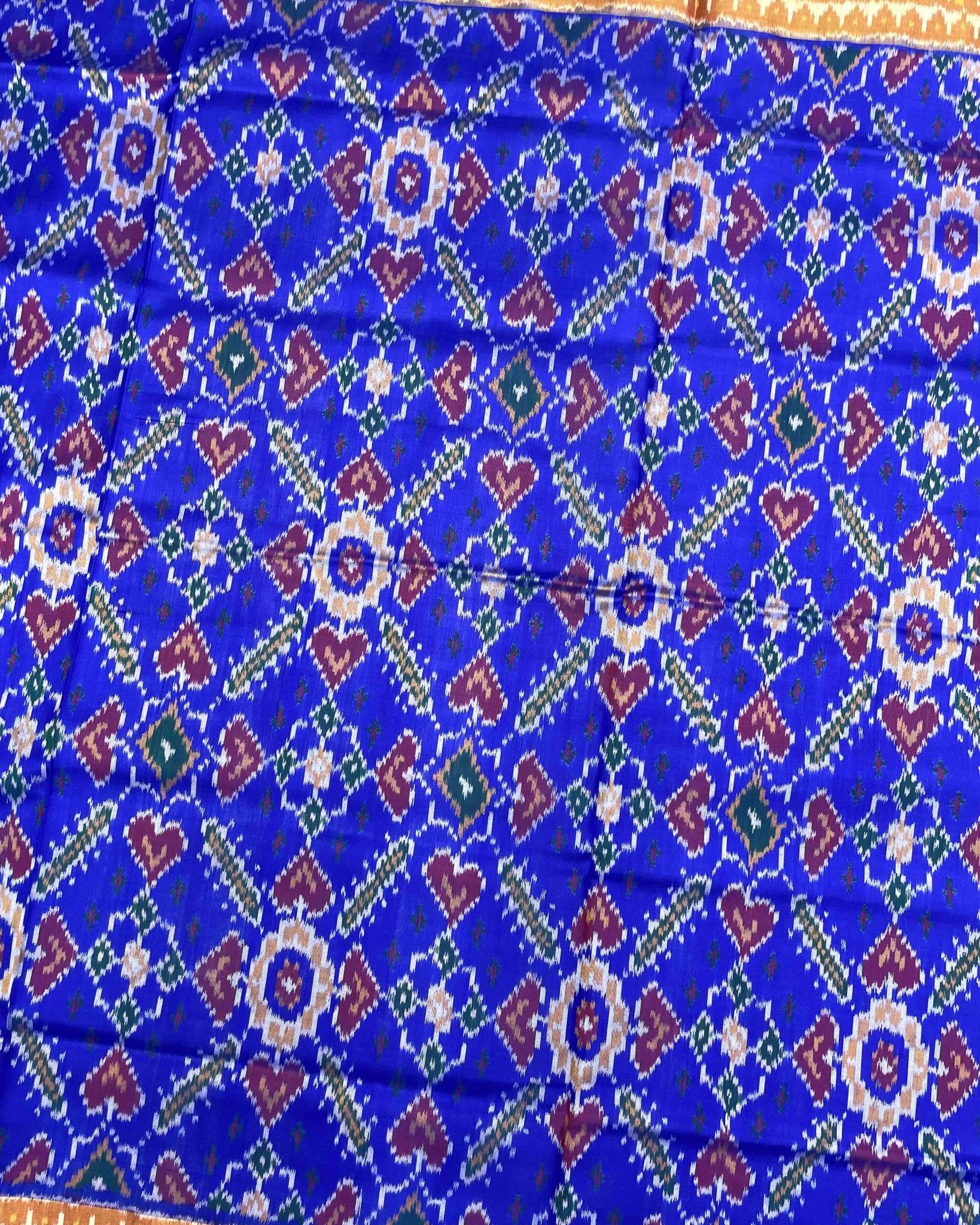 Red & Blue Manekchowk Patola Saree - SindhoiPatolaArt