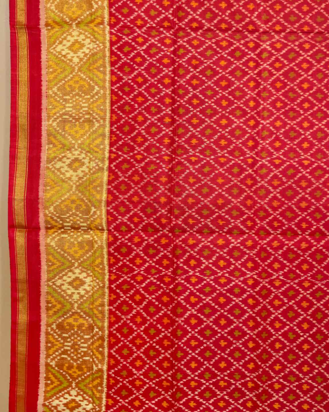 Red Booty Designer Patola Dupatta - SindhoiPatolaArt
