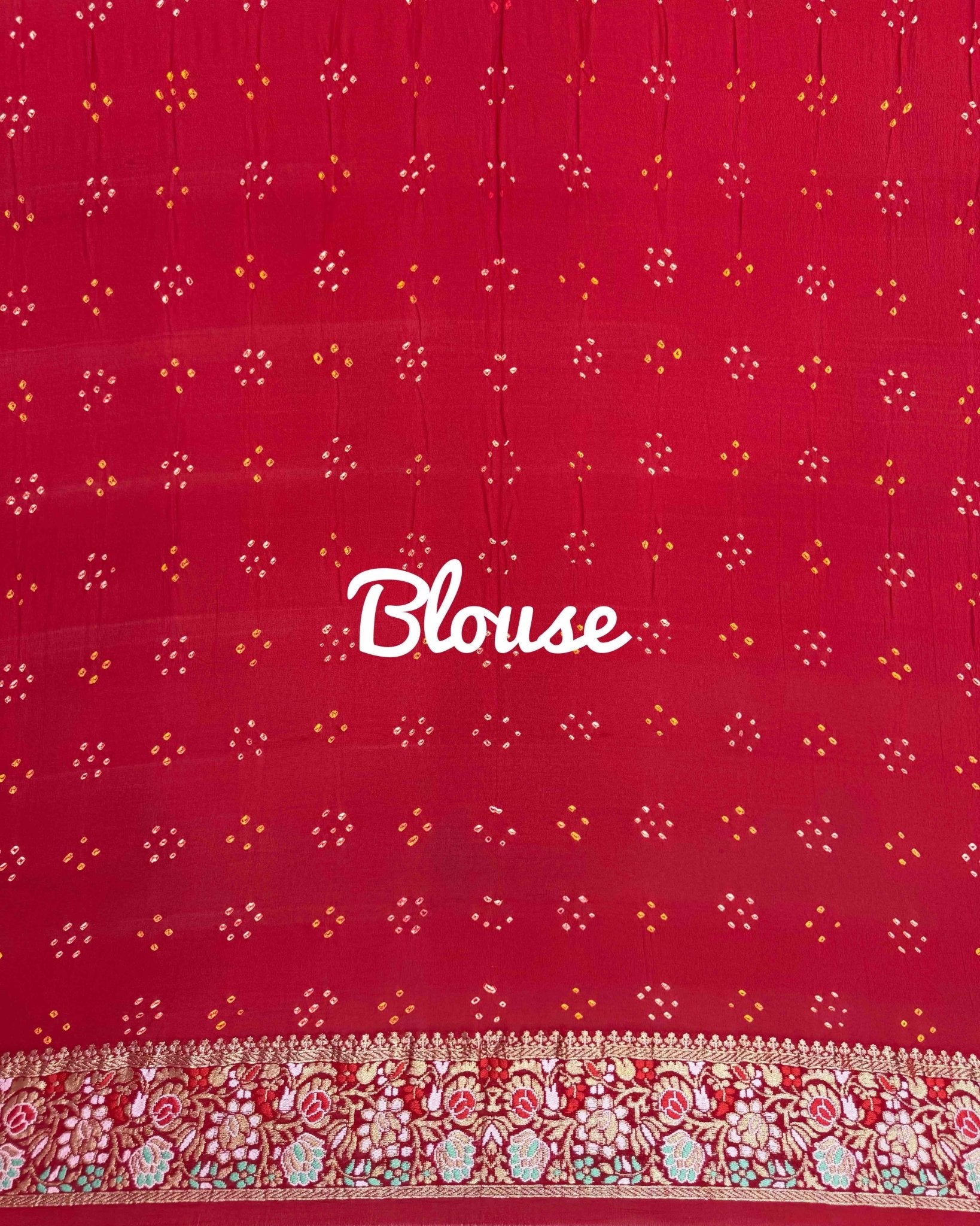 Red Georgette Bandhani Saree - SindhoiPatolaArt