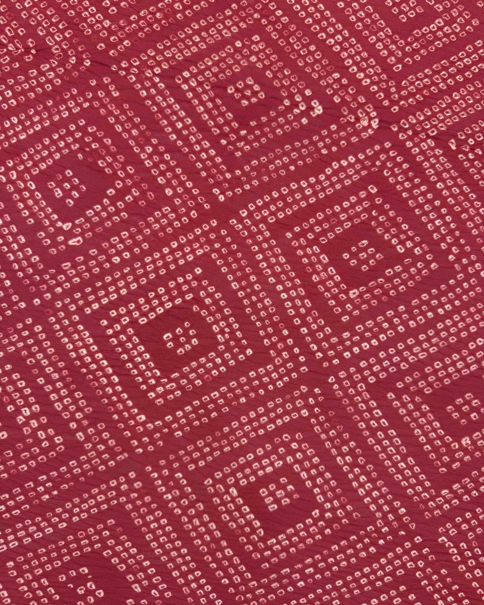 Red Lukhnowi Work Georgette Bandhani Saree - SindhoiPatolaArt