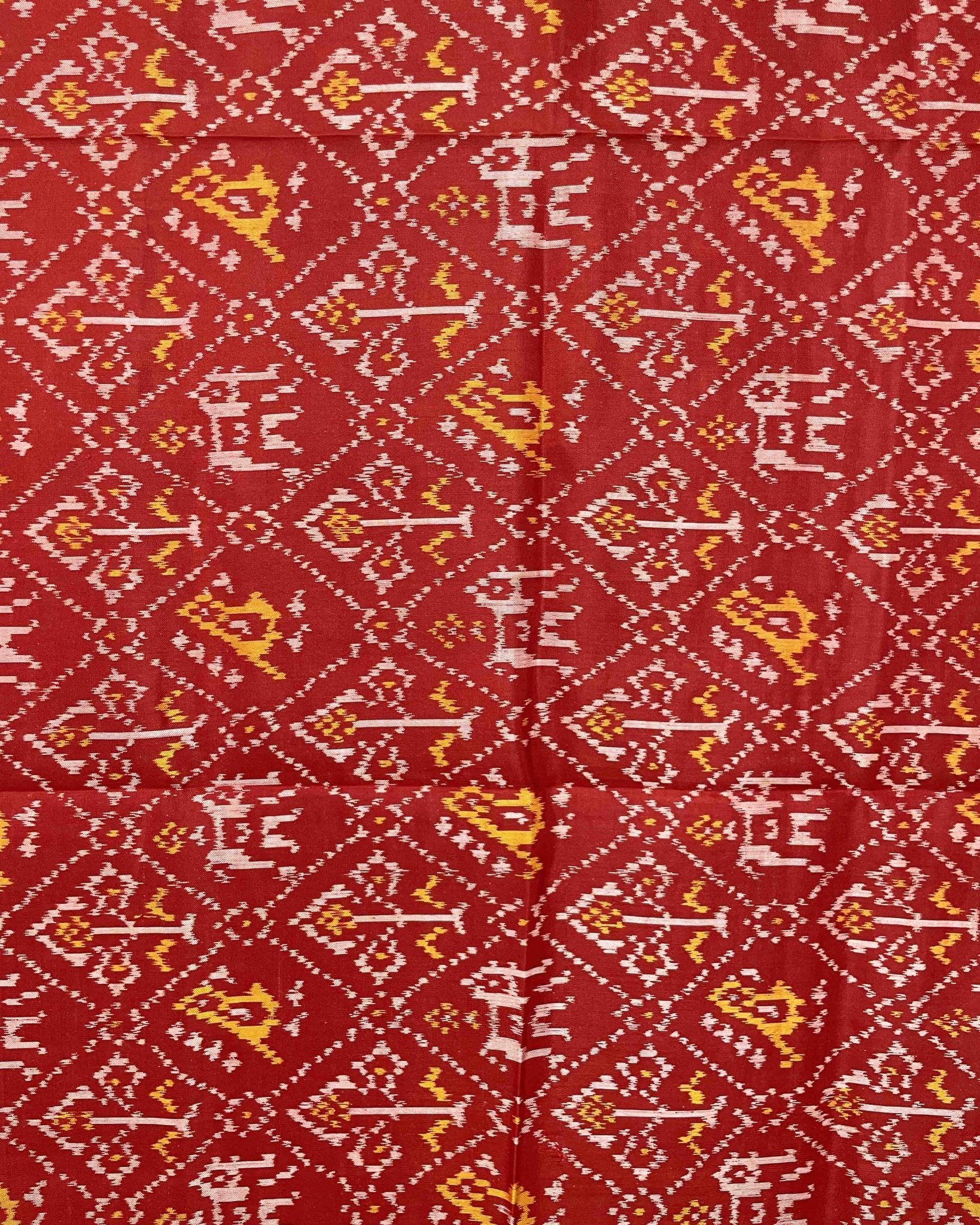 Red Narikunj Designer Patola Dupatta - SindhoiPatolaArt