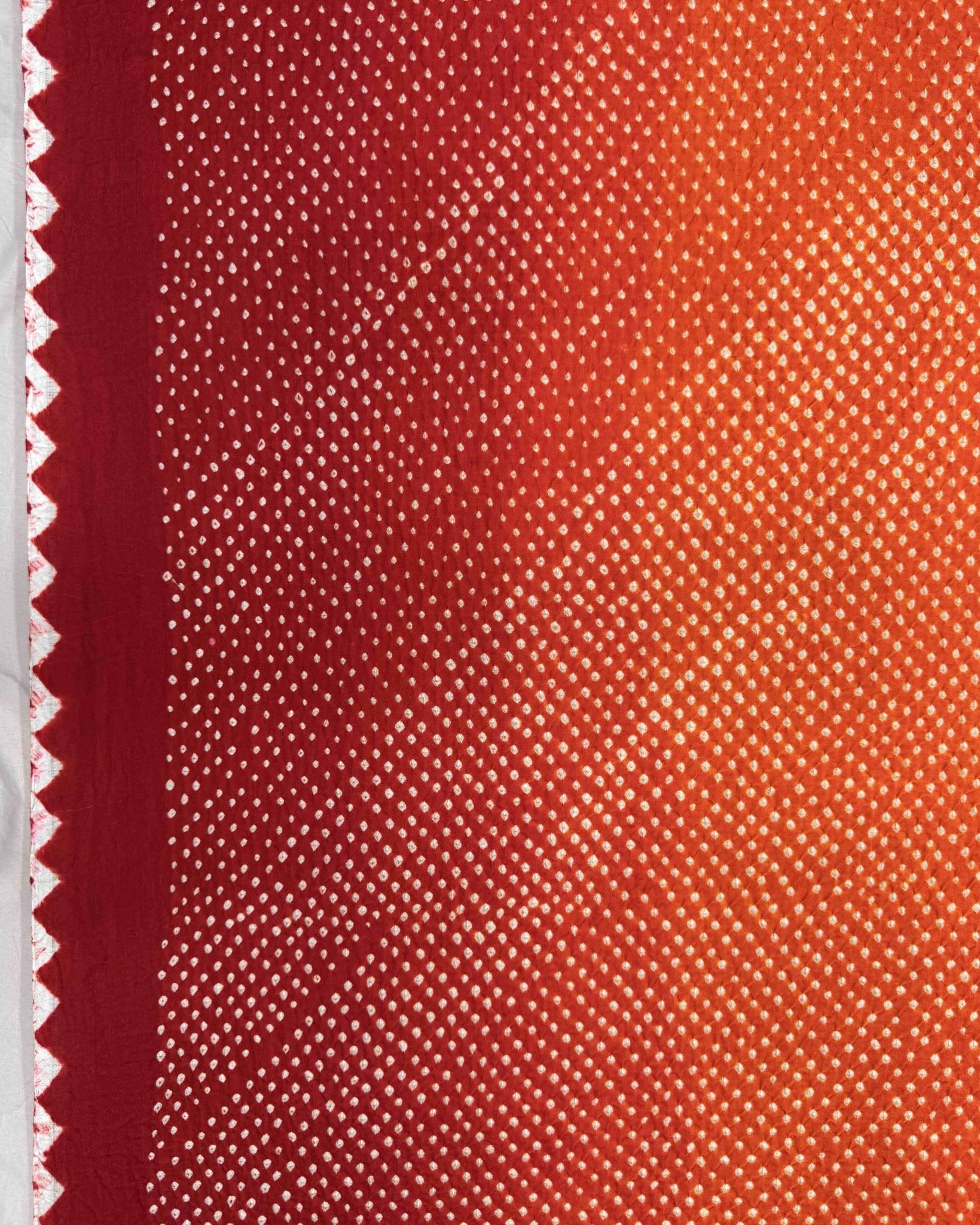 Red & Orange Gajji Silk Bandhani Dupatta - SindhoiPatolaArt