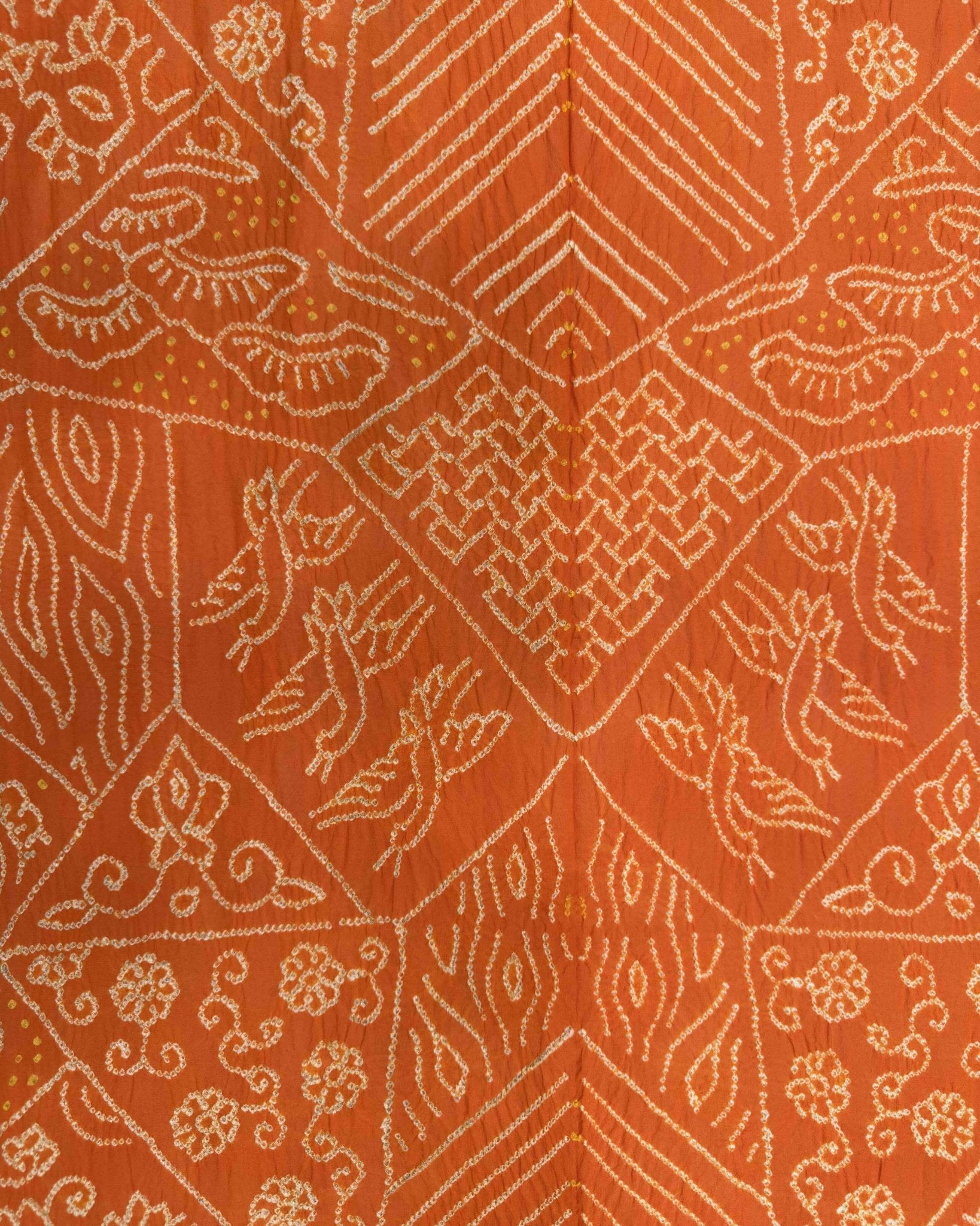 Red & Orange Georgette Bandhani Dupatta - SindhoiPatolaArt