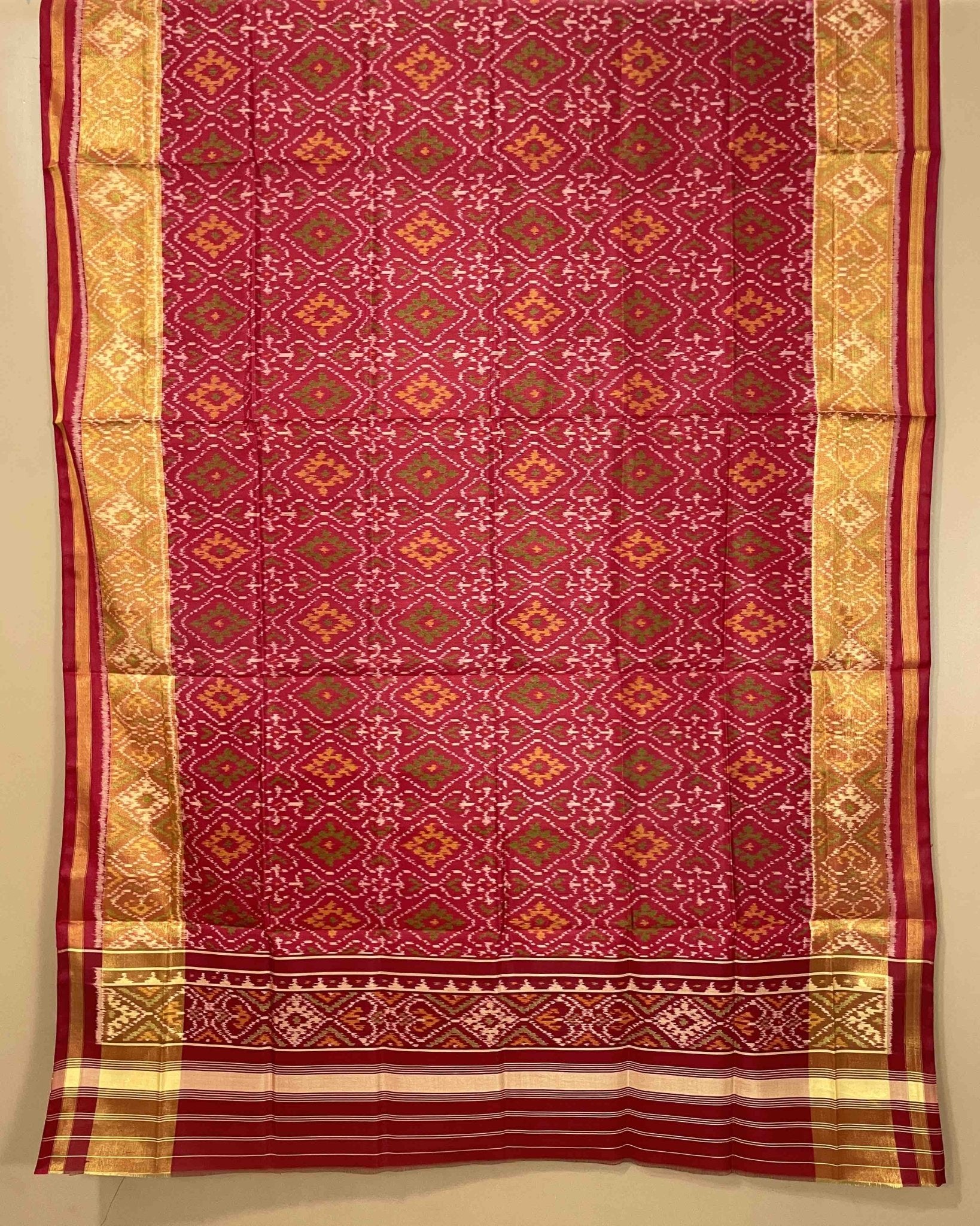 Red Panchanda Designer Patola Dupatta - SindhoiPatolaArt