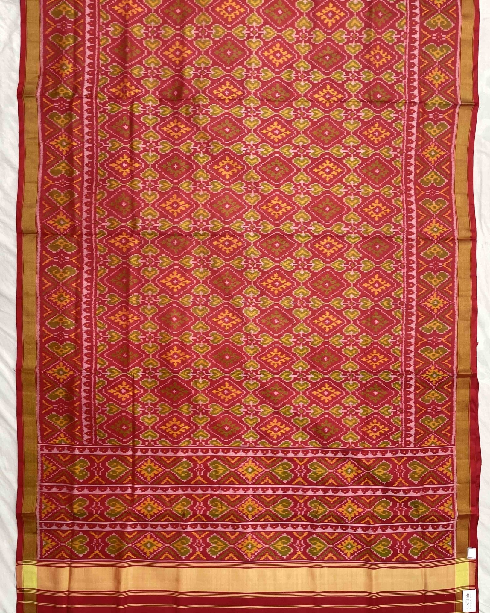Red Panchanda Patola Saree - SindhoiPatolaArt