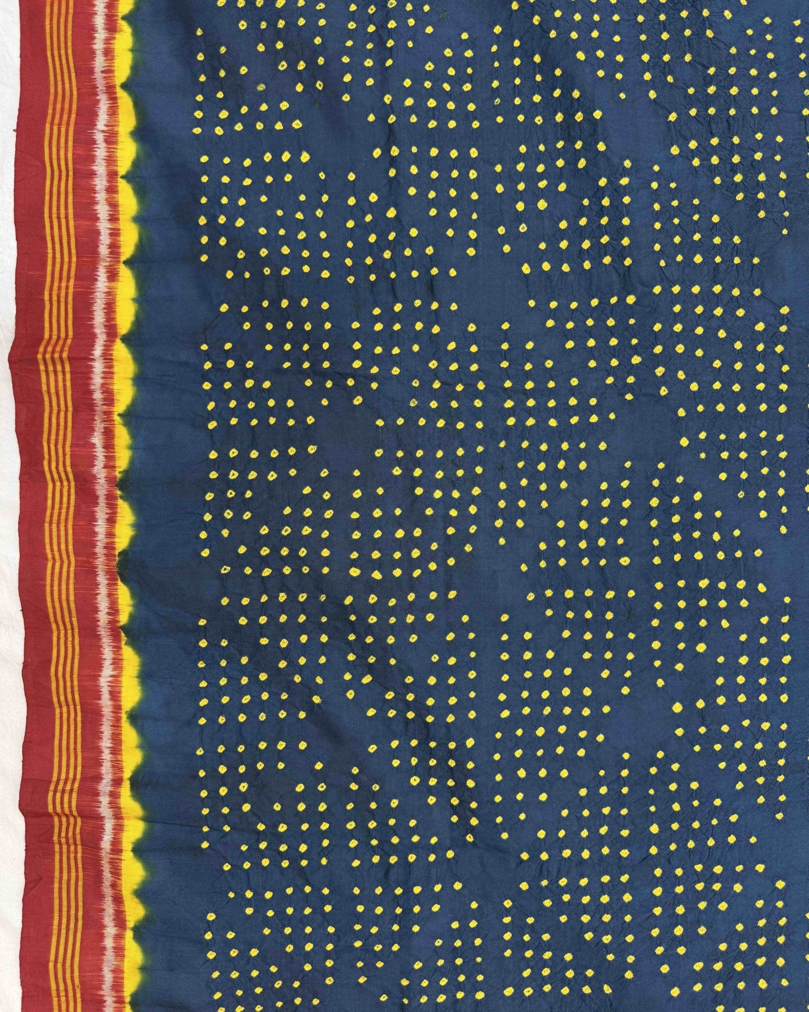 Red & Peacock Blue Bandhani Patola Dupatta - SindhoiPatolaArt