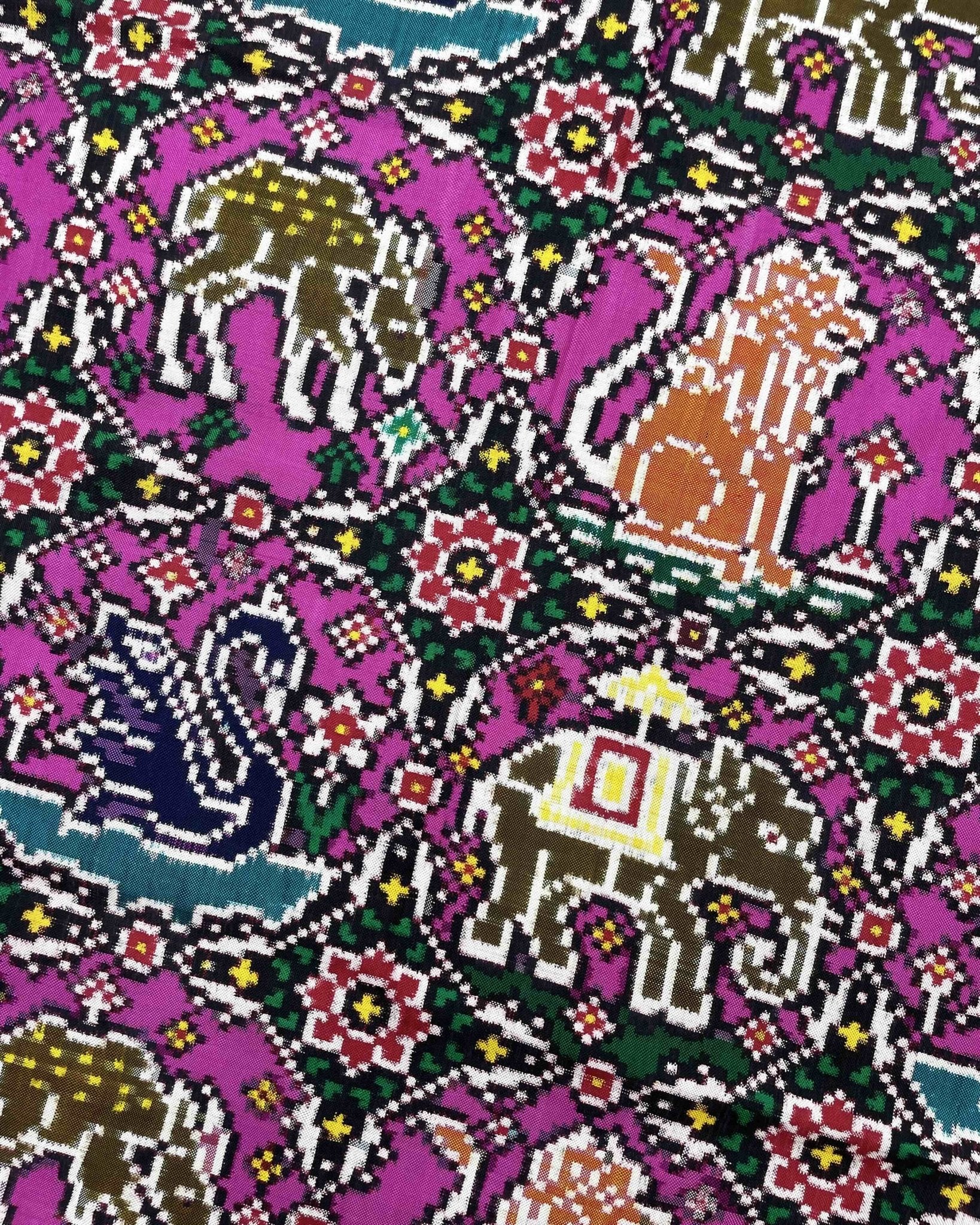 Red & Pink Chhabdi Narikunj Double Ikat Patola Saree - SindhoiPatolaArt