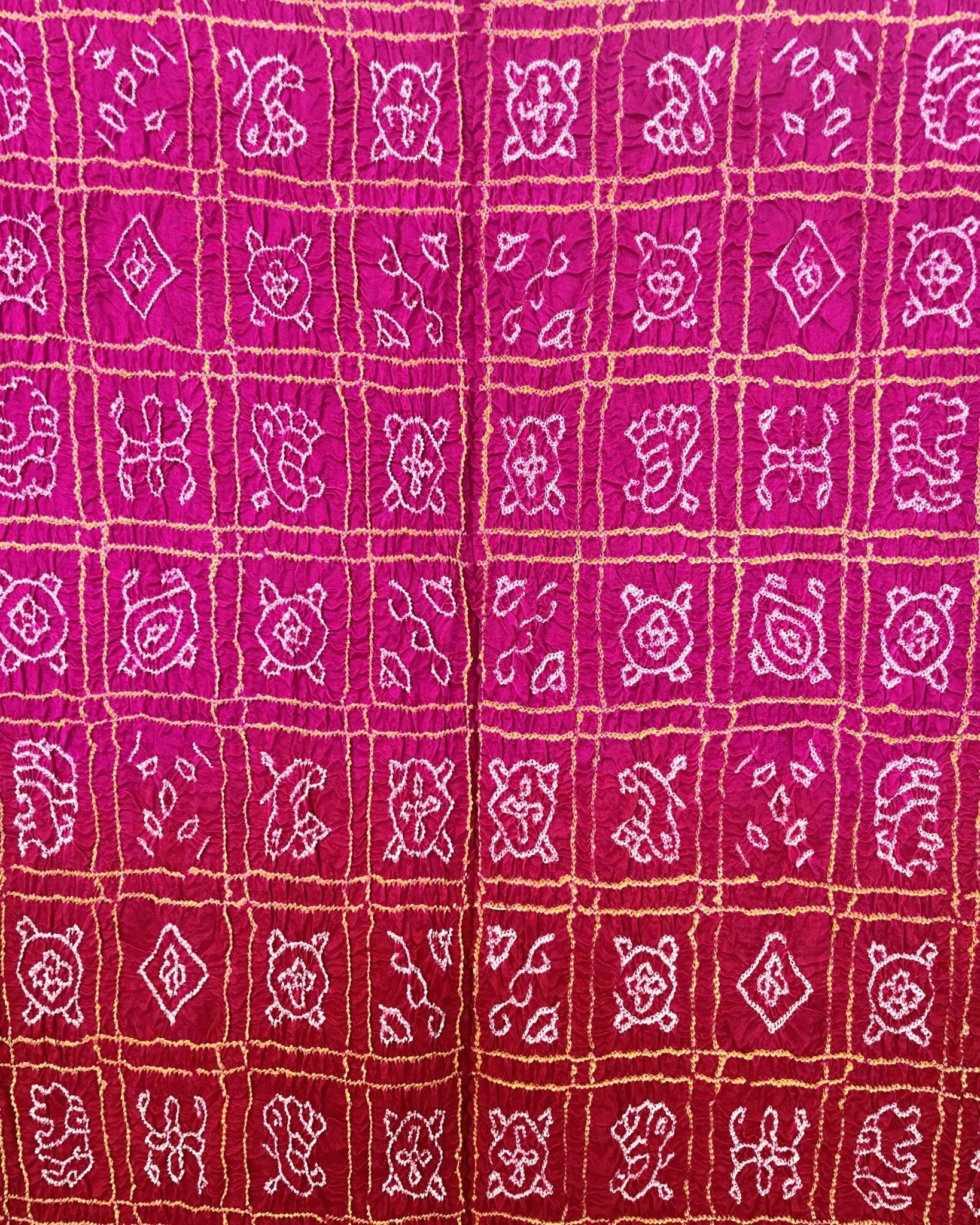 Red & Pink Shaded Bandhani Dupatta - SindhoiPatolaArt
