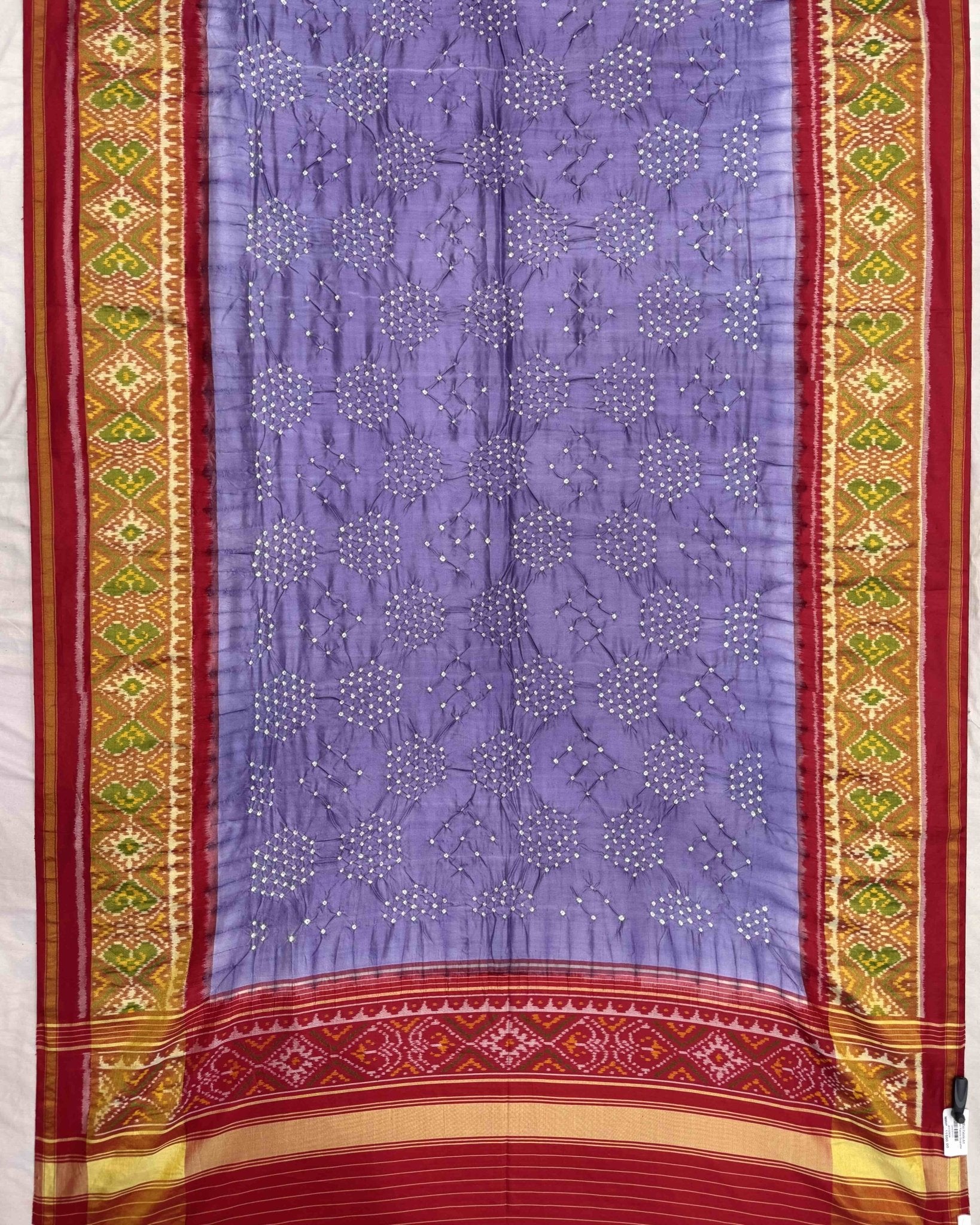 Red & Purple Bandhani Patola Dupatta - SindhoiPatolaArt