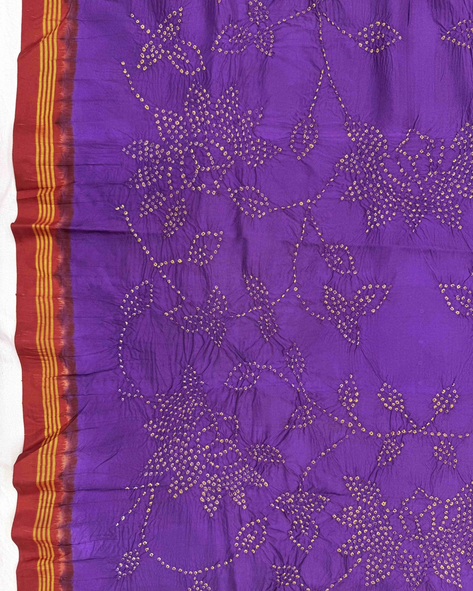 Red & Purple Bandhani Patola Dupatta - SindhoiPatolaArt