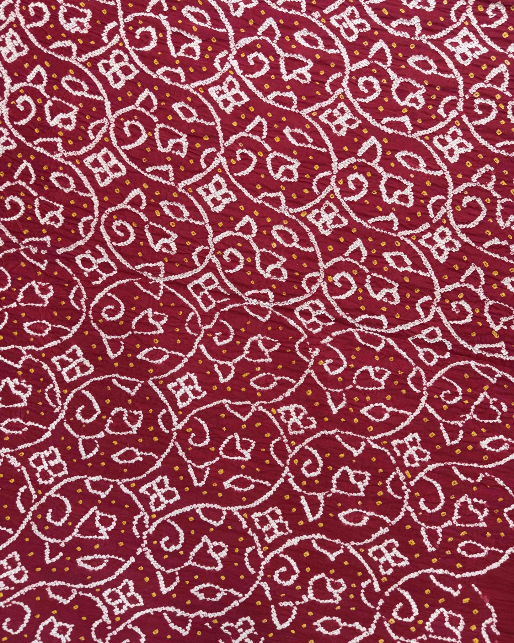 Red with Chex Pallu Gajji Silk Bandhani Saree - SindhoiPatolaArt