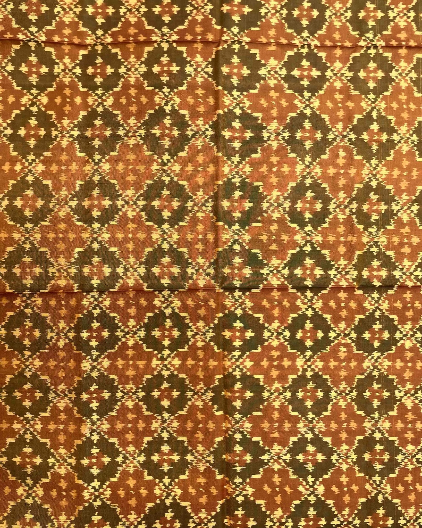 Rust Buttoful Design Patola Dupatta - SindhoiPatolaArt