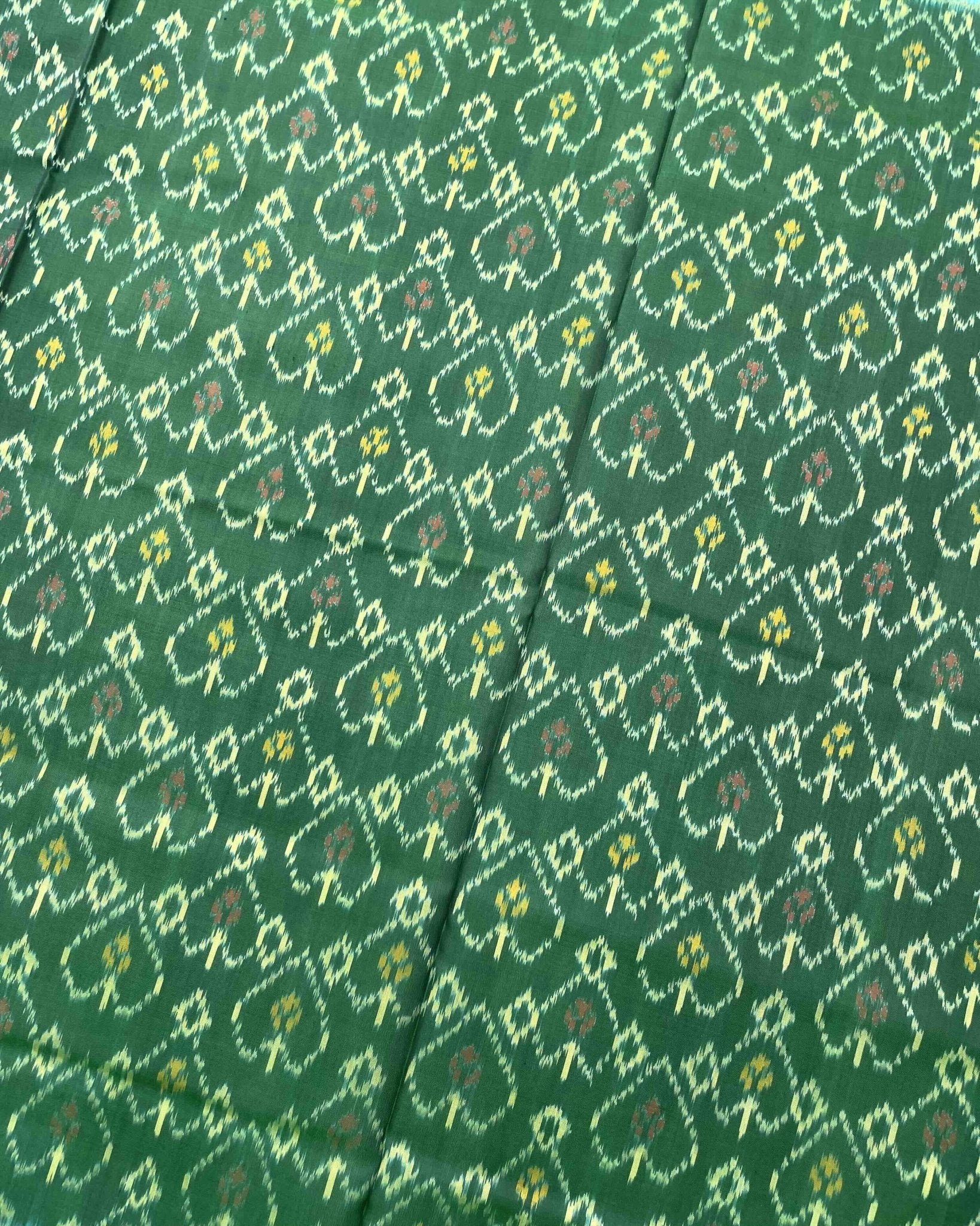 Sea Green & Green Pan Design Patola Saree - SindhoiPatolaArt