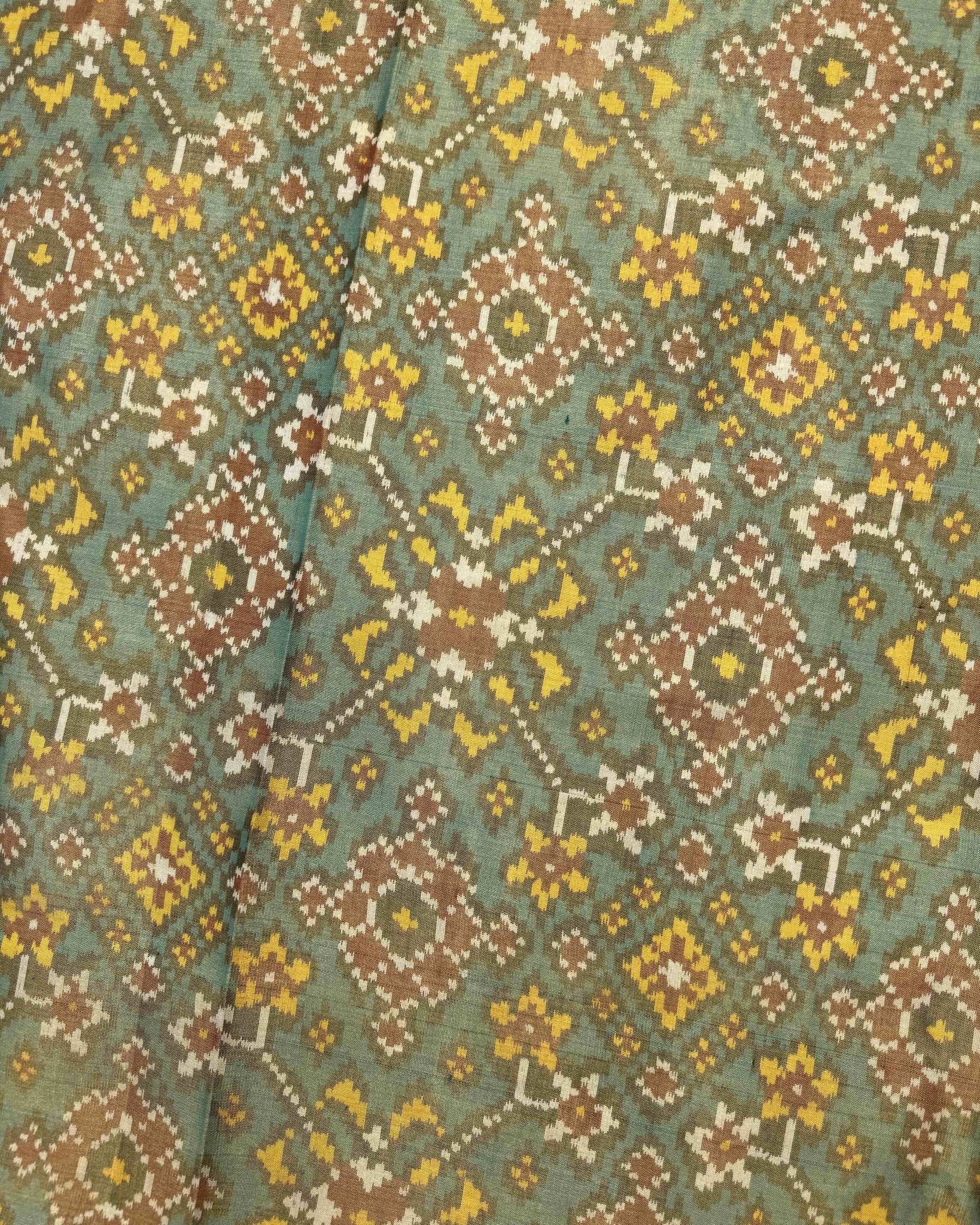 Sea Green Navratan Tissue Patola Saree - SindhoiPatolaArt