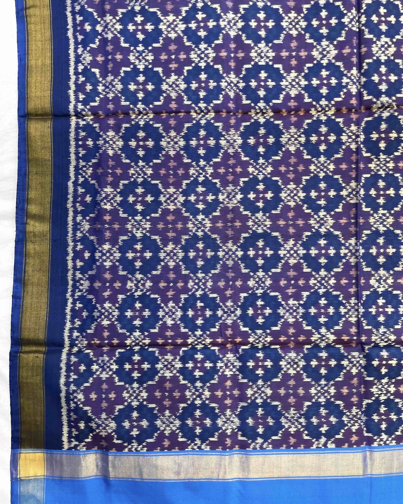 Sky Blue Buttonful Design Patola Dupatta - SindhoiPatolaArt