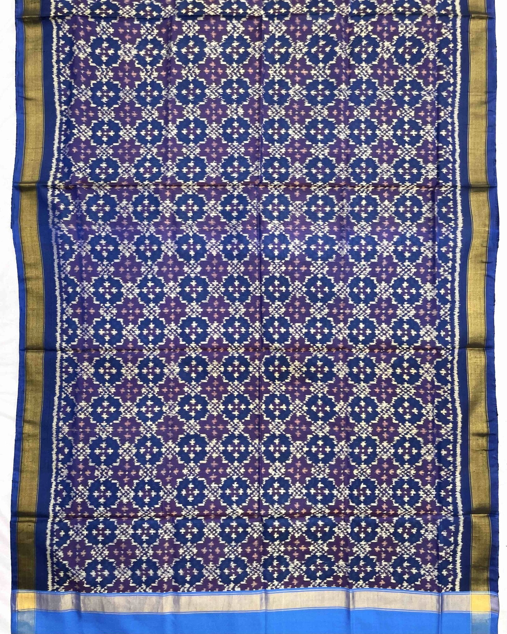 Sky Blue Buttonful Design Patola Dupatta - SindhoiPatolaArt