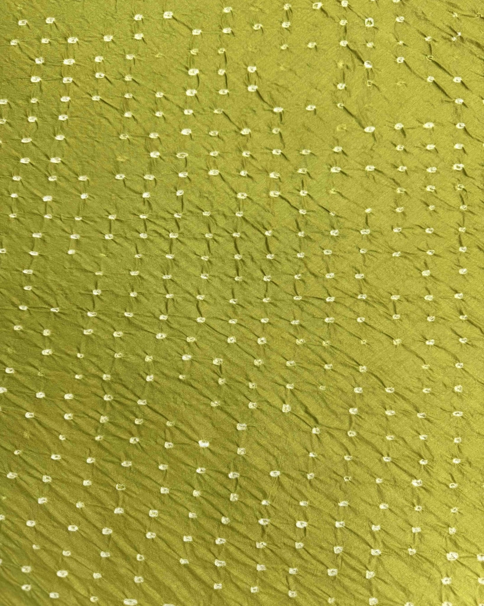 Sky Blue & Lemon Green Shaded Munga Silk Bandhani Saree - SindhoiPatolaArt