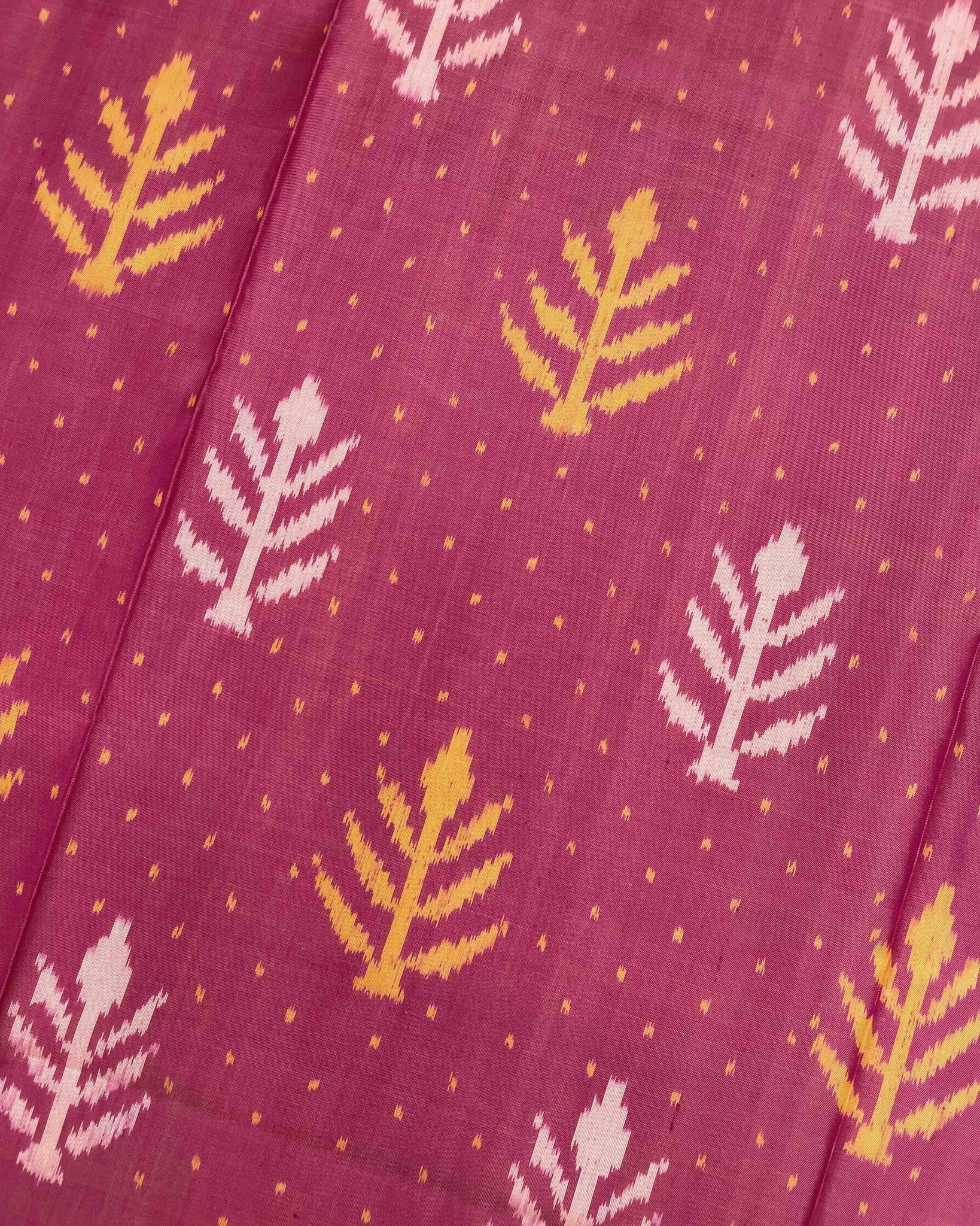 Sky Blue & Light Pink Fancy Leaves Patola Saree - SindhoiPatolaArt