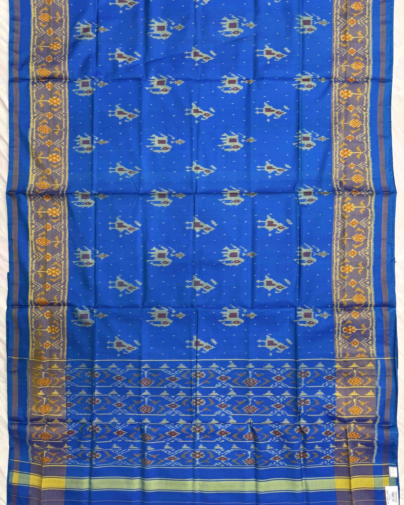 Sky Blue Narikunj Doted Patola Saree - SindhoiPatolaArt