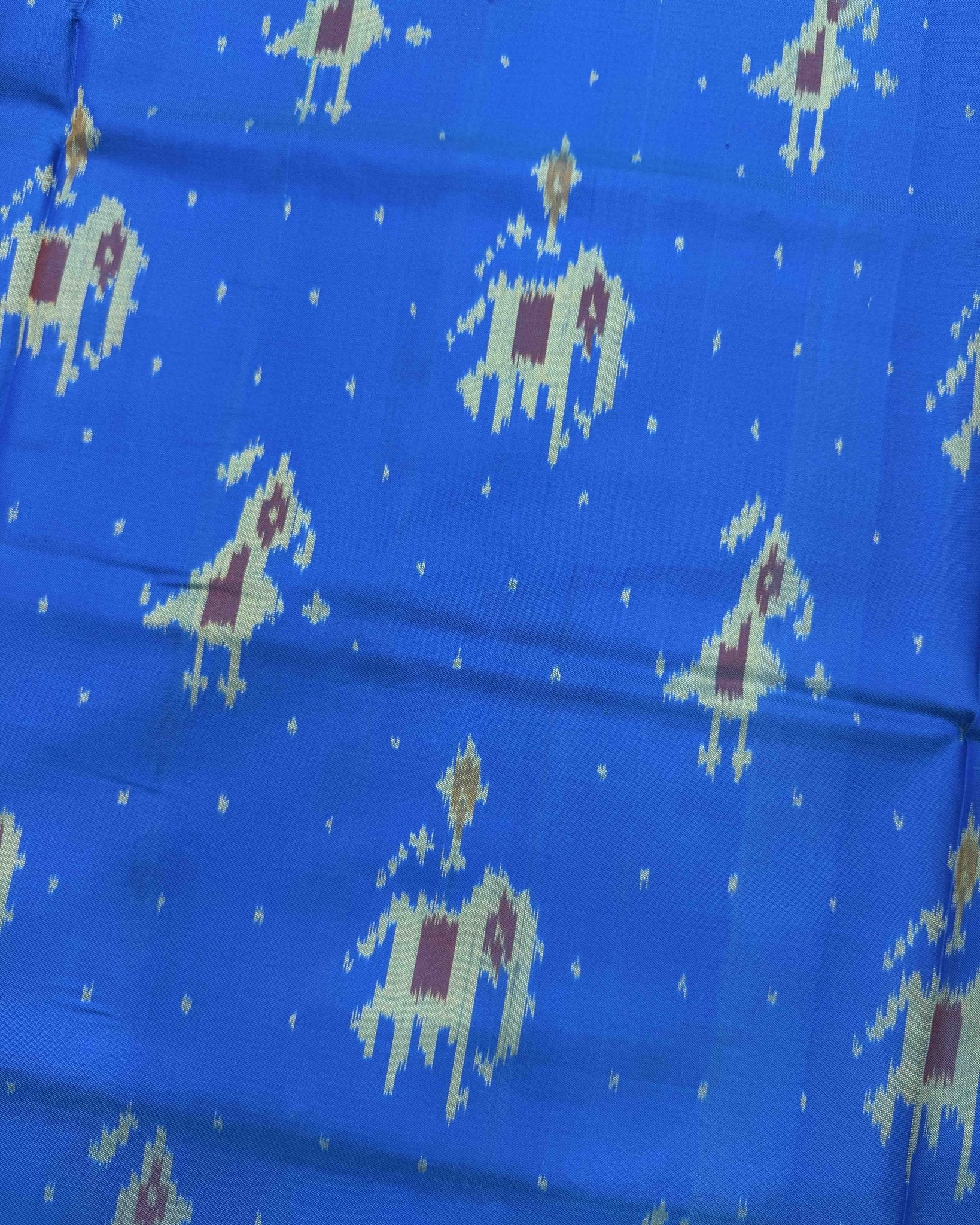 Sky Blue Narikunj Doted Patola Saree - SindhoiPatolaArt