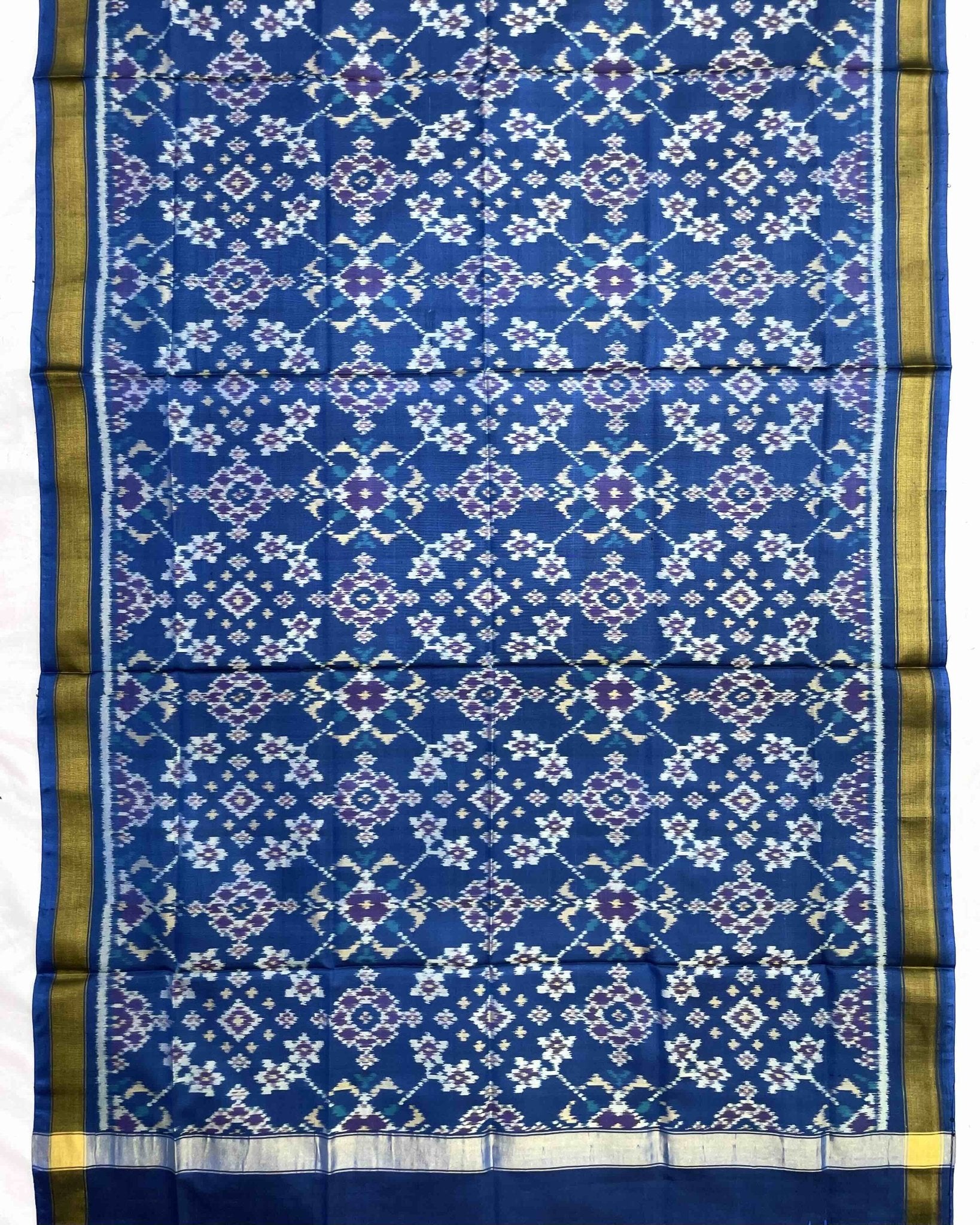 Sky Blue Navratan Patola Dupatta - SindhoiPatolaArt