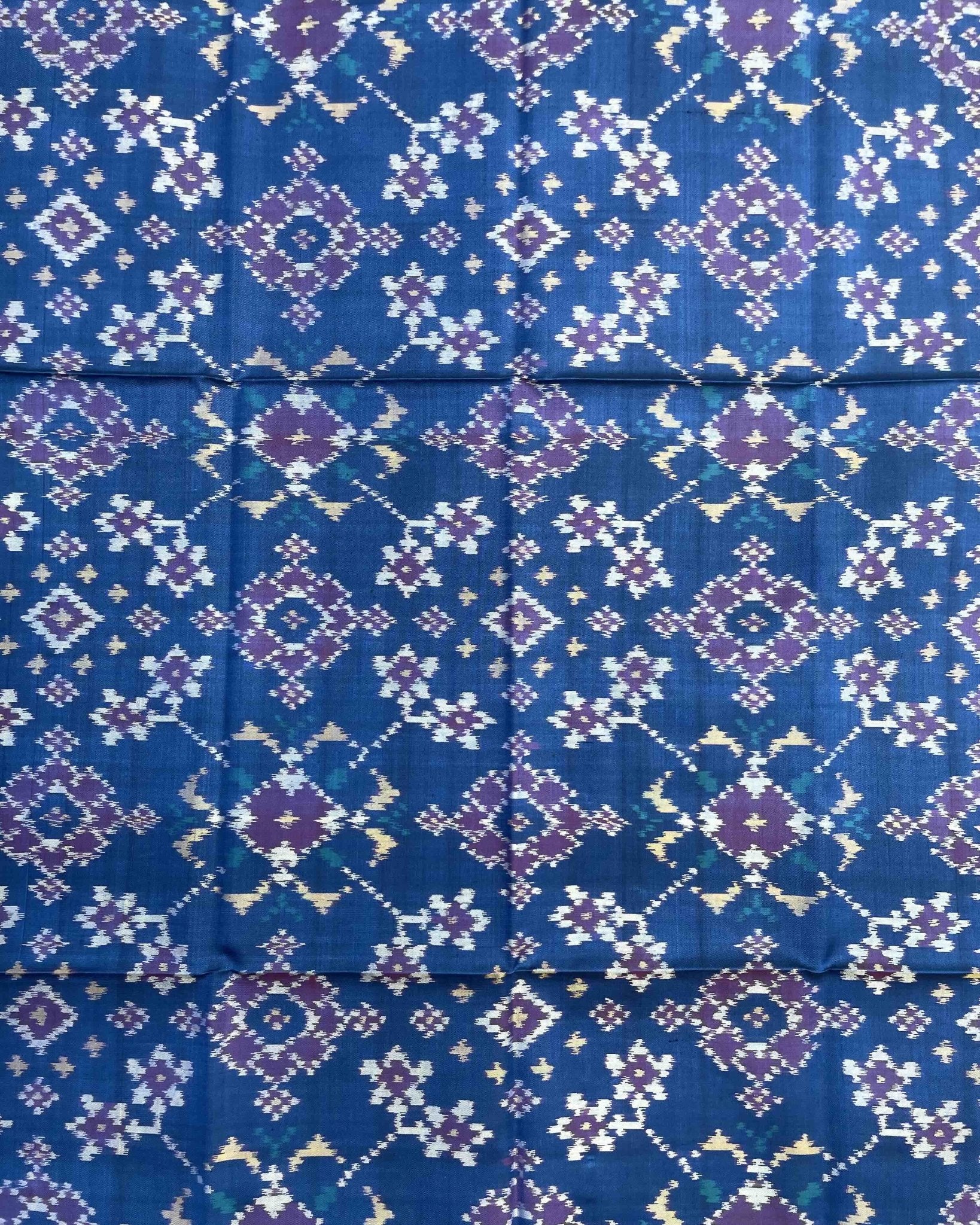 Sky Blue Navratan Patola Dupatta - SindhoiPatolaArt