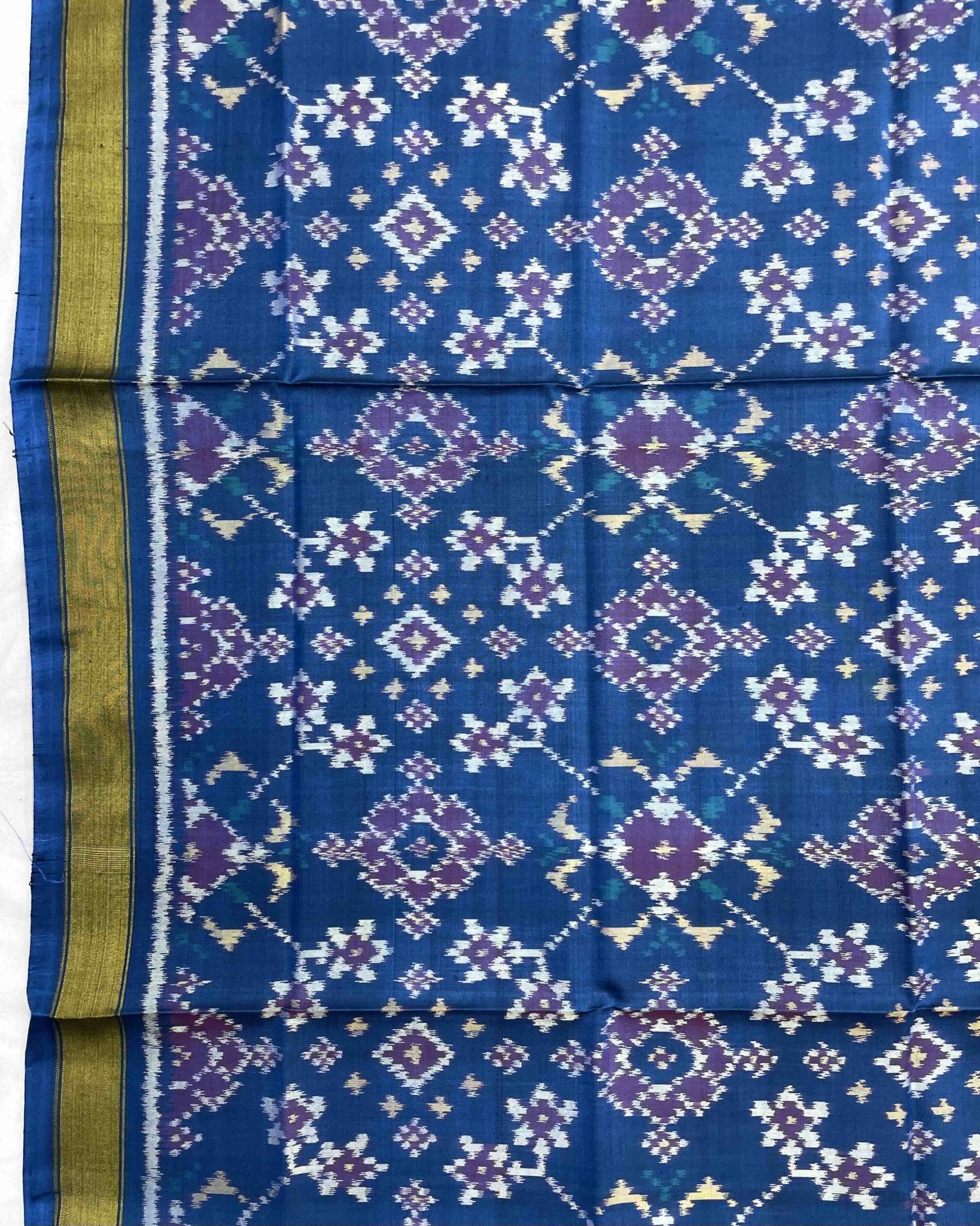 Sky Blue Navratan Patola Dupatta - SindhoiPatolaArt