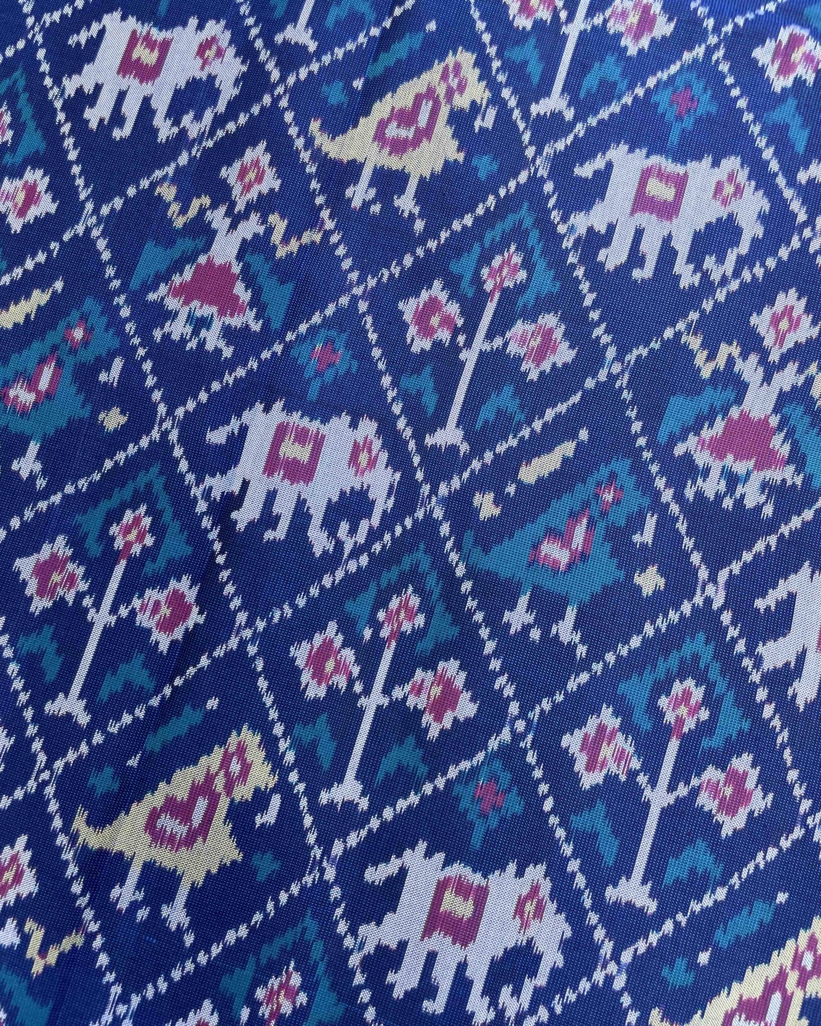 Turquoise Blue Narikunj Patola Saree - SindhoiPatolaArt