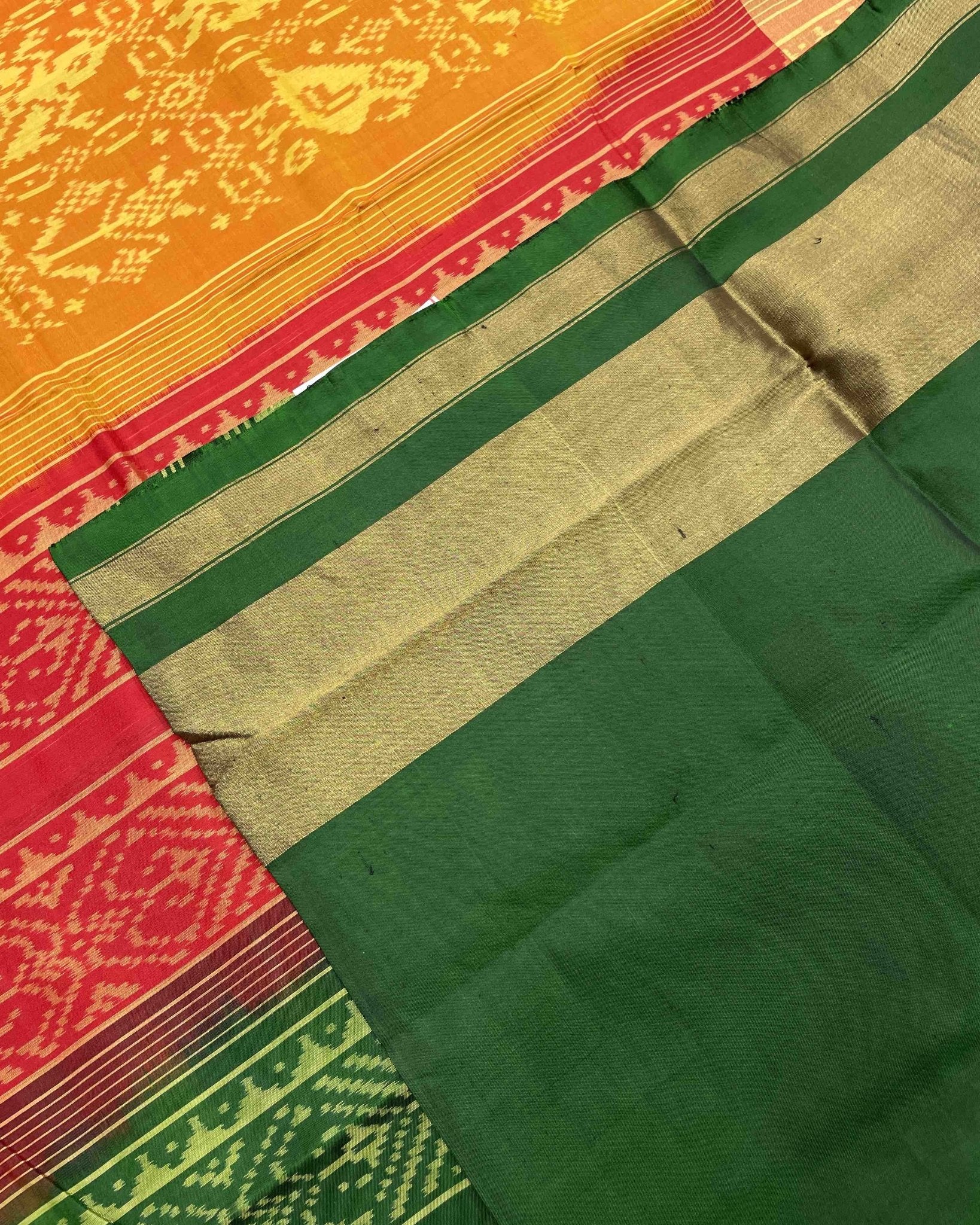 Yellow Ganga Jamuna Narikunj Designer Patola Saree - SindhoiPatolaArt