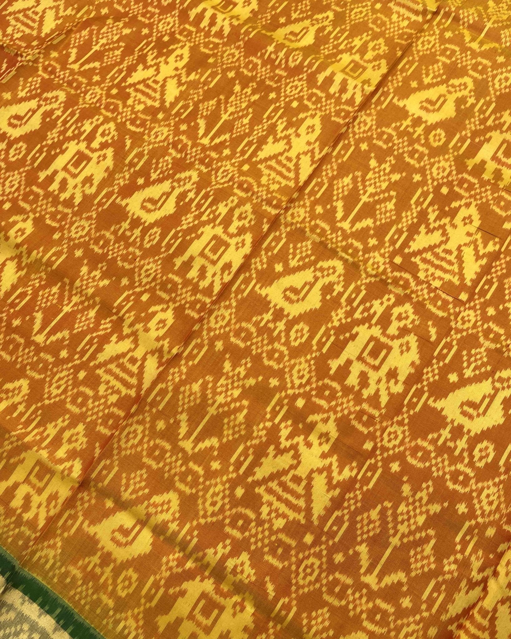 Yellow Ganga Jamuna Narikunj Designer Patola Saree - SindhoiPatolaArt