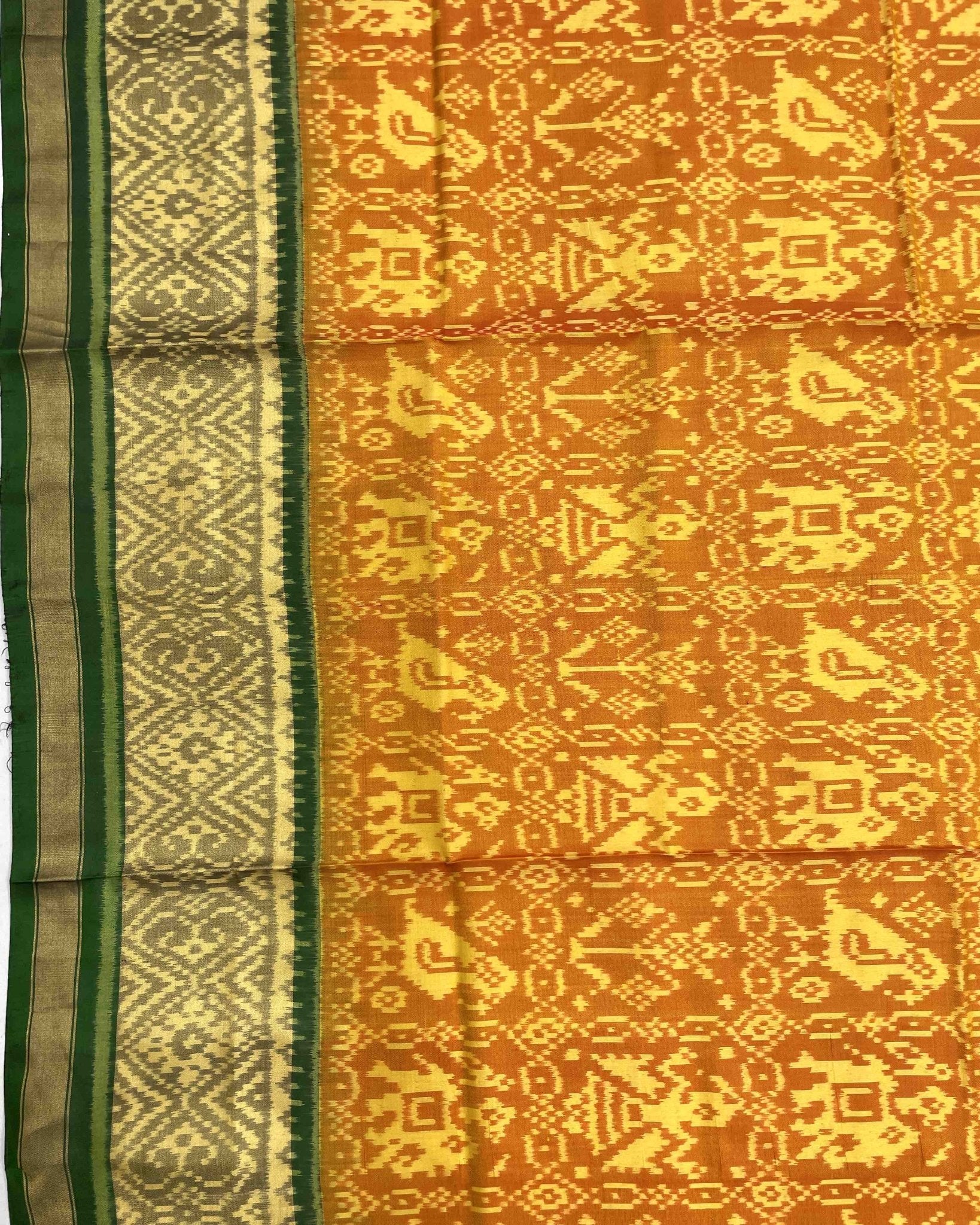 Yellow Ganga Jamuna Narikunj Designer Patola Saree - SindhoiPatolaArt