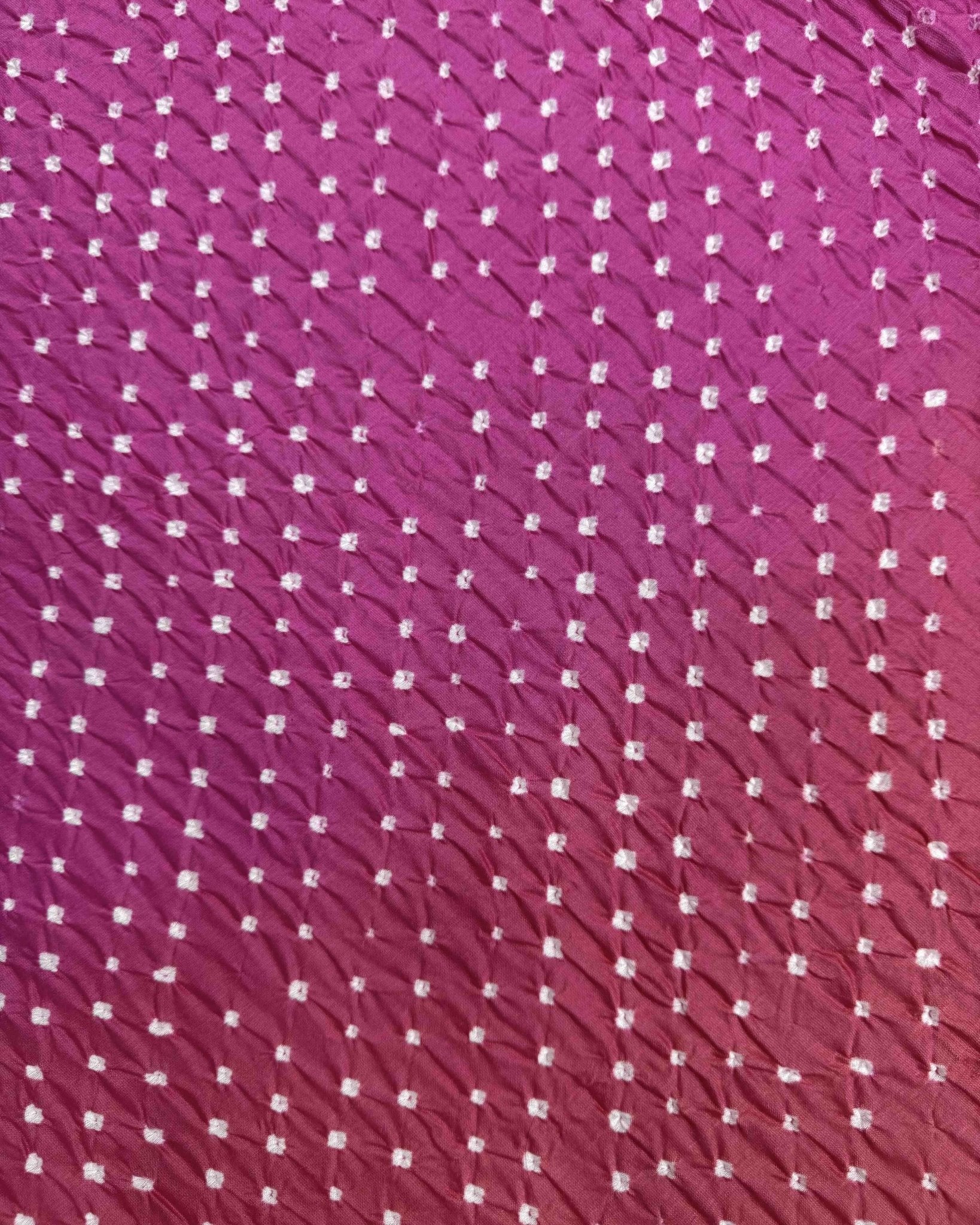 Yellow & Pink Shaded Chanderi Bandhani Saree - SindhoiPatolaArt