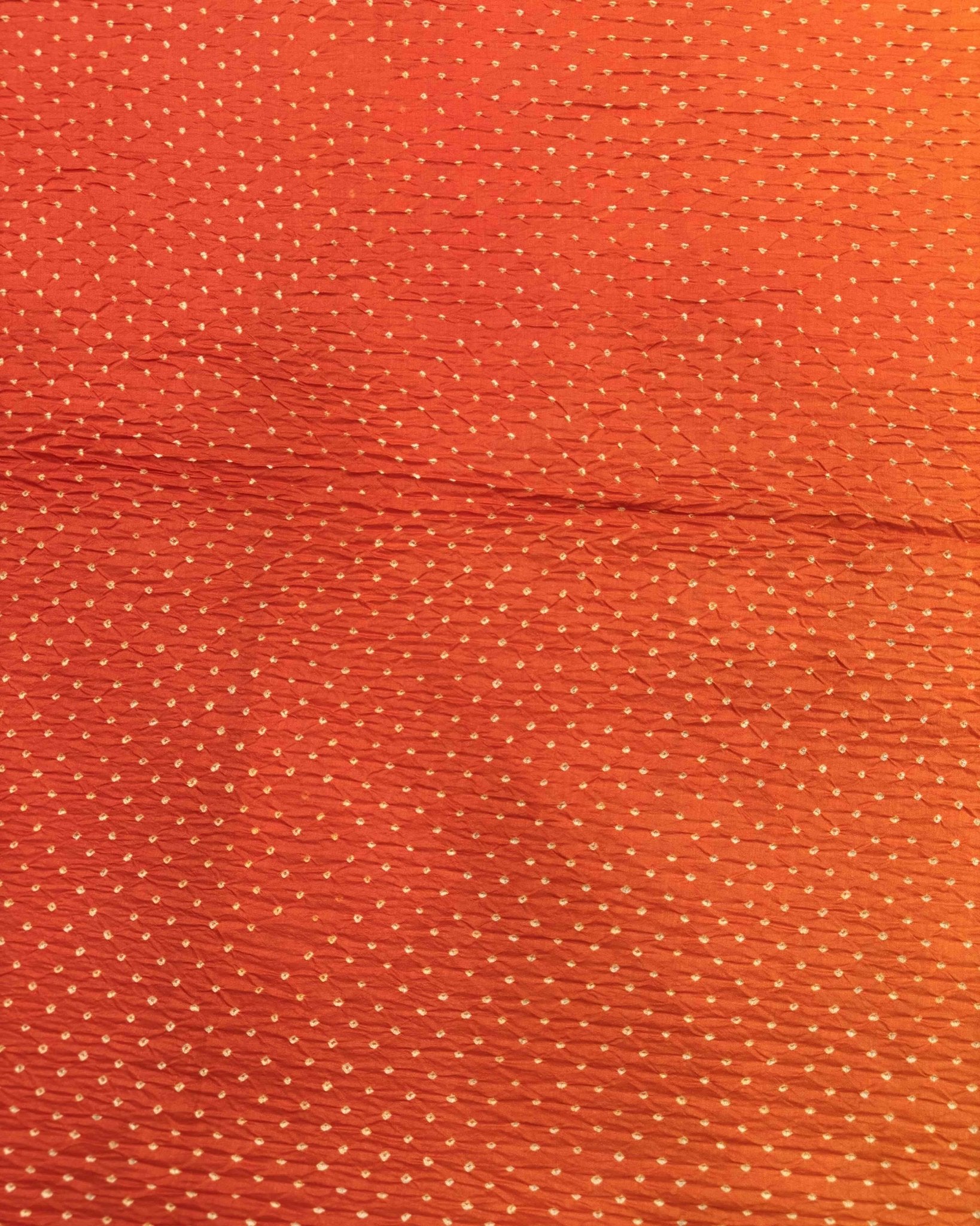 Yellow & Red Shaded Munga Silk Bandhani Saree - SindhoiPatolaArt