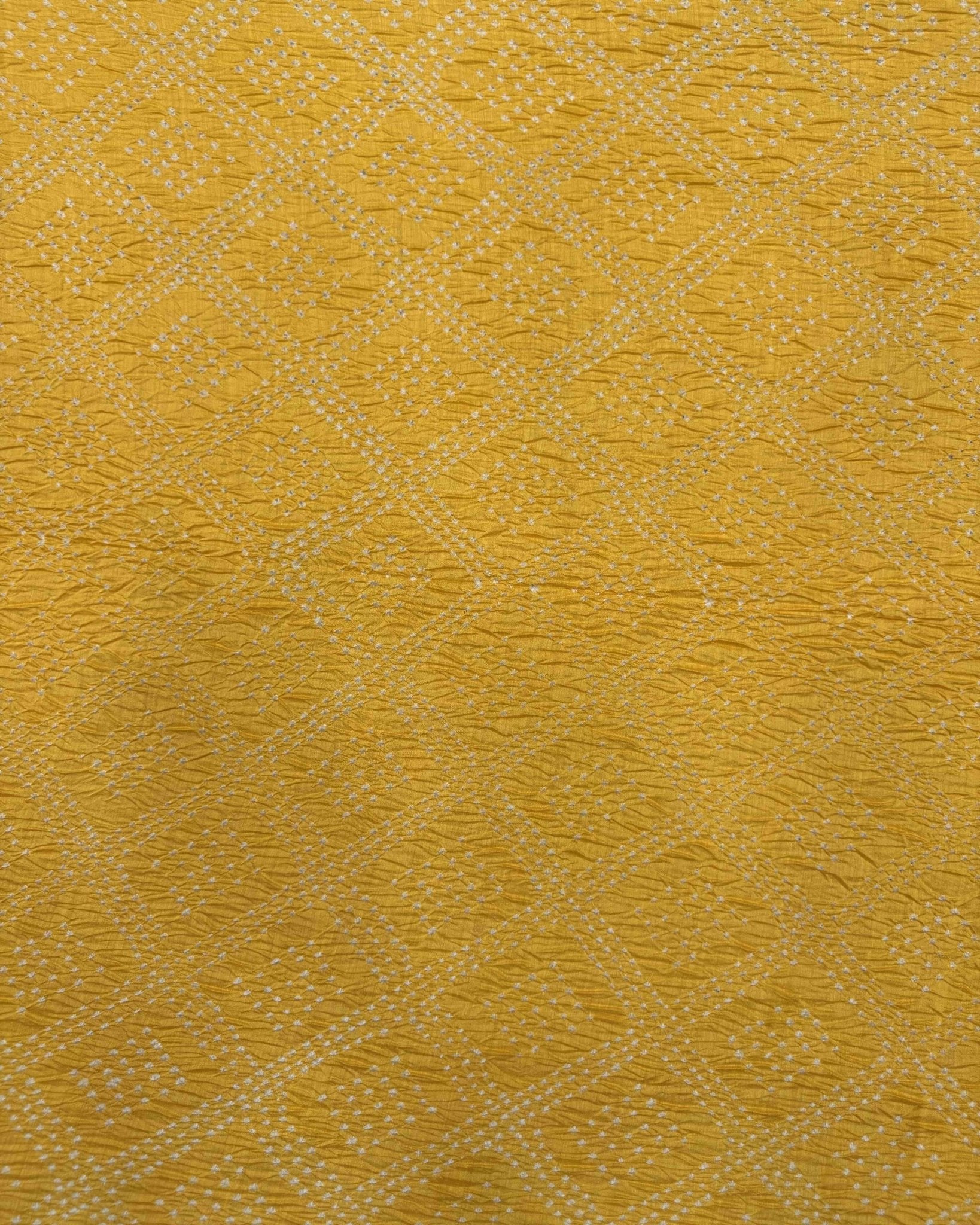 Yellow Tussar Silk Bandhani Saree - SindhoiPatolaArt