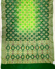 Green Banarasi Georgette Bandhani Saree