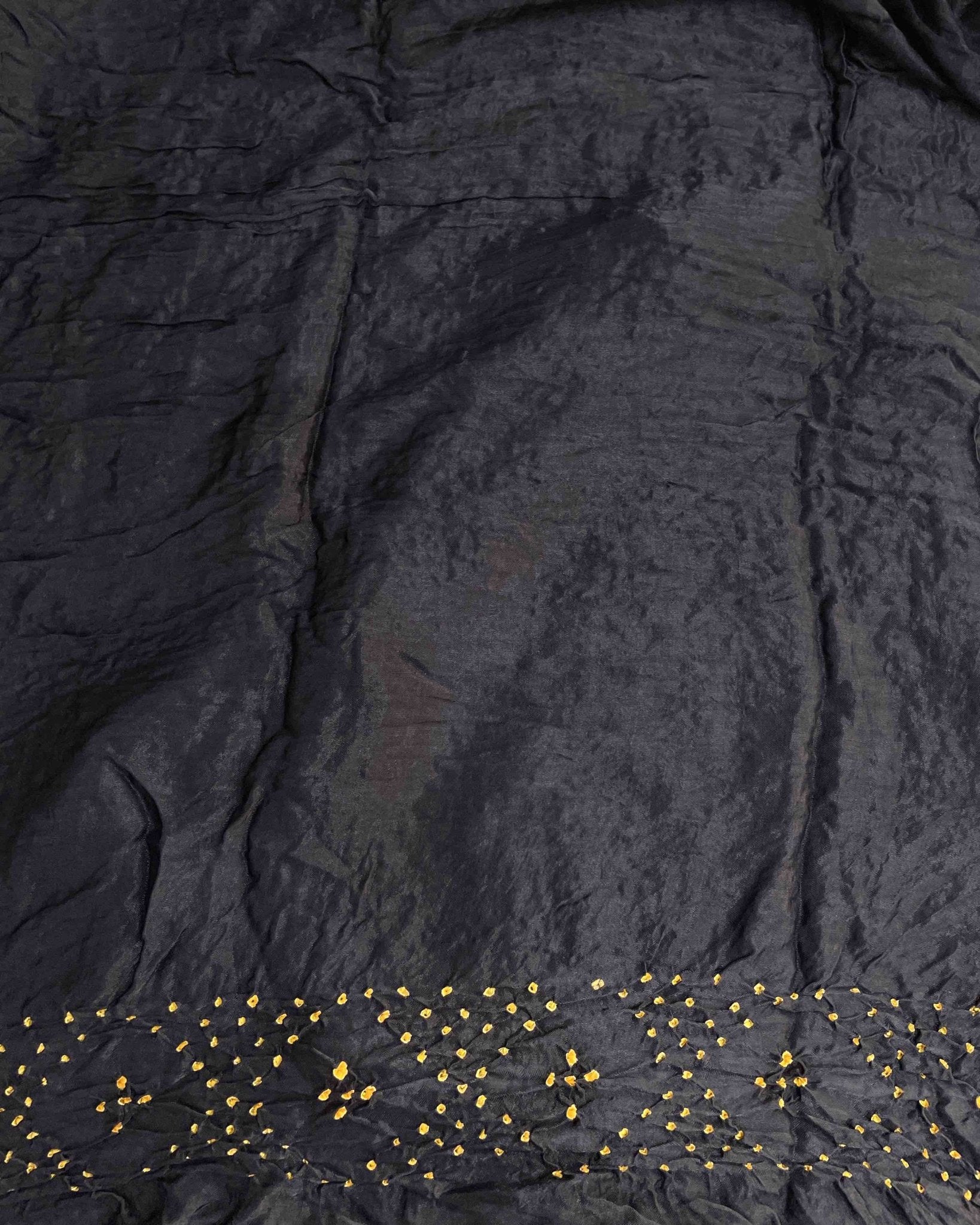 Black Bandhani Saree - SindhoiPatolaArt