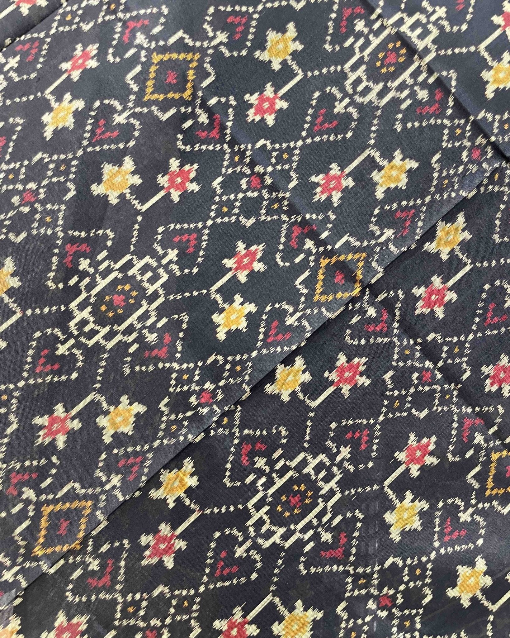 Black Navratan Designer Patola Dupatta - SindhoiPatolaArt