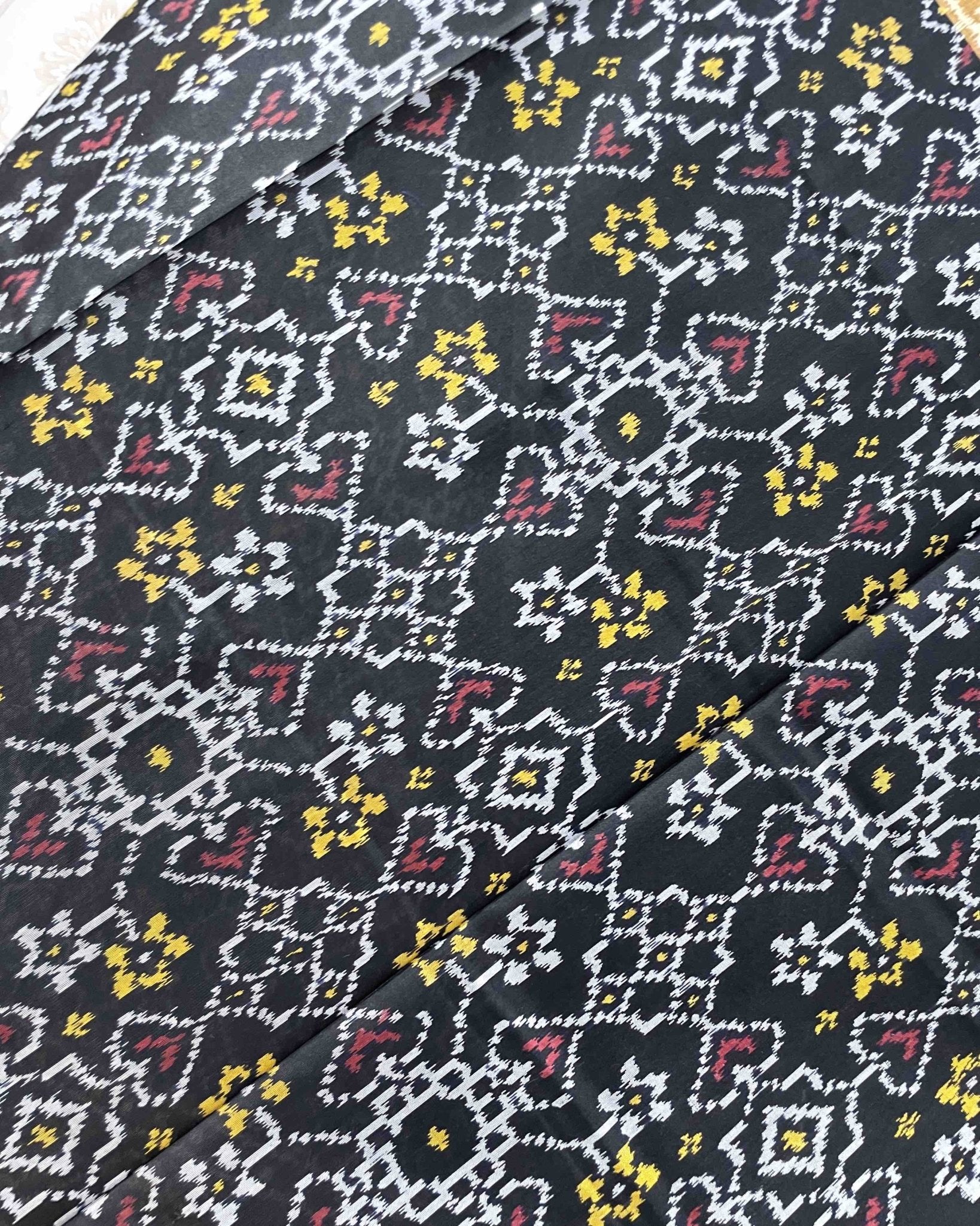 Black Navratan Designer Patola Dupatta - SindhoiPatolaArt