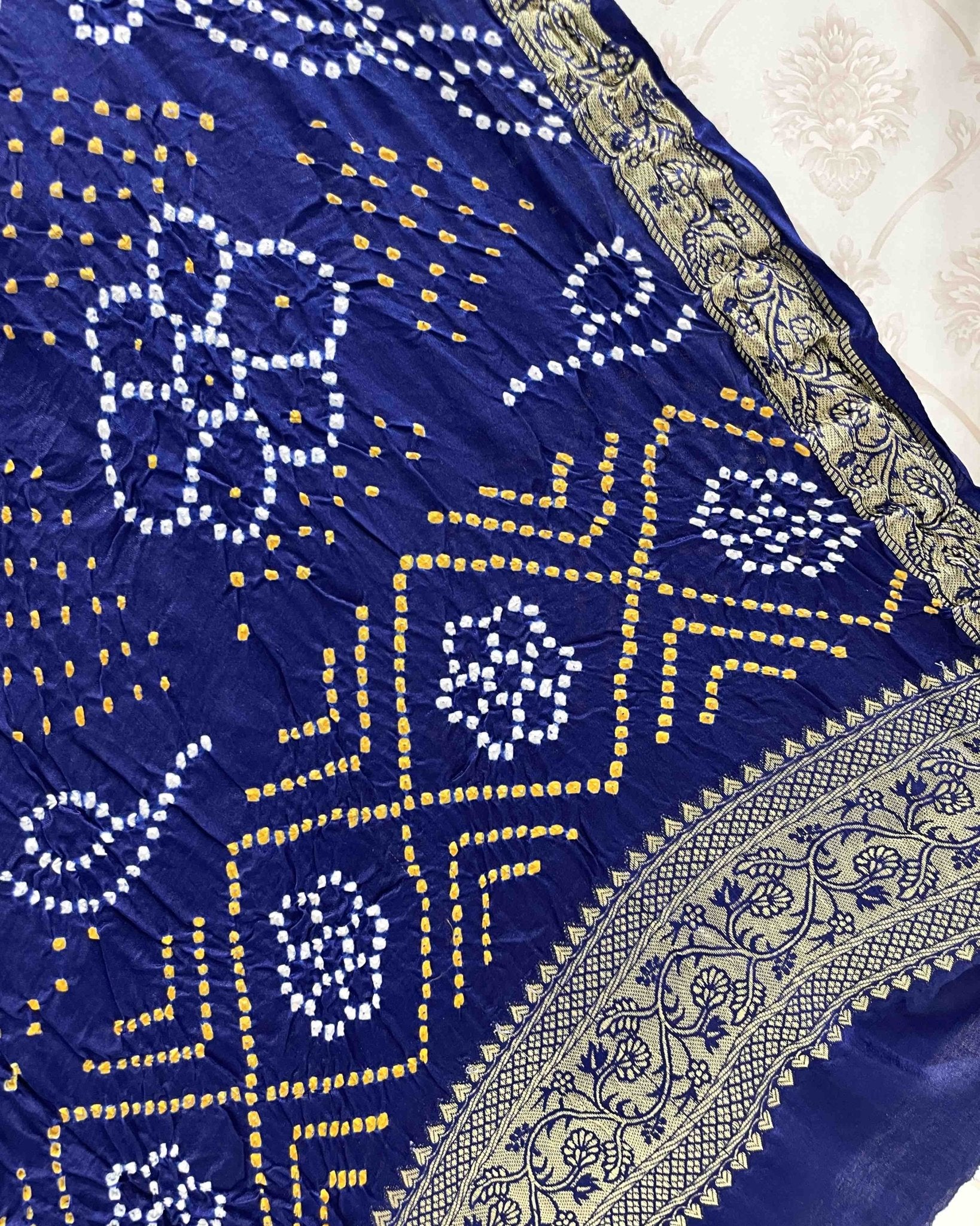 Blue Bandhani Dupatta - SindhoiPatolaArt