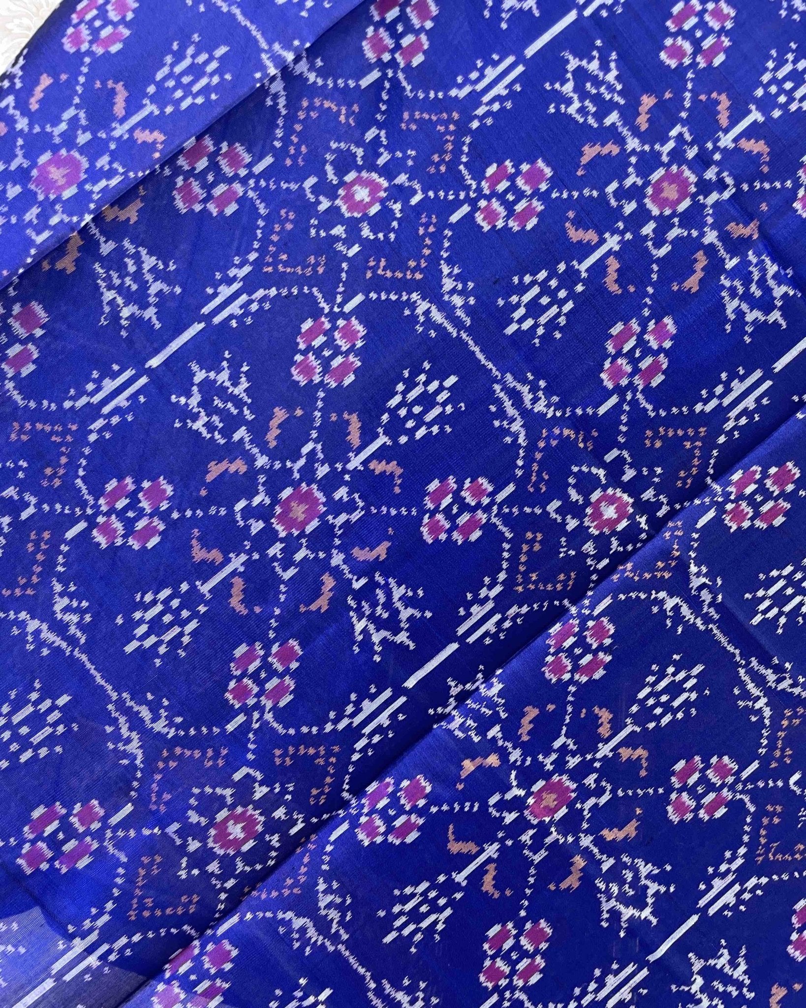 Blue Chhabdi Designer Patola Dupatta - SindhoiPatolaArt
