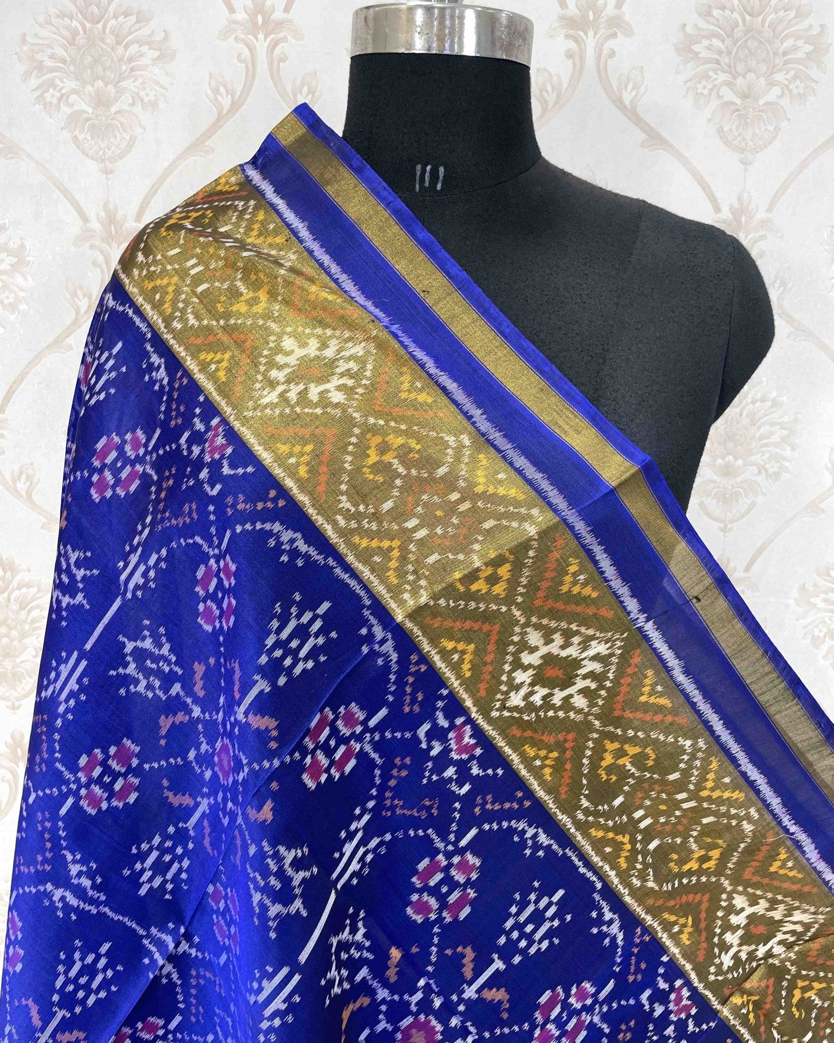 Blue Chhabdi Designer Patola Dupatta - SindhoiPatolaArt