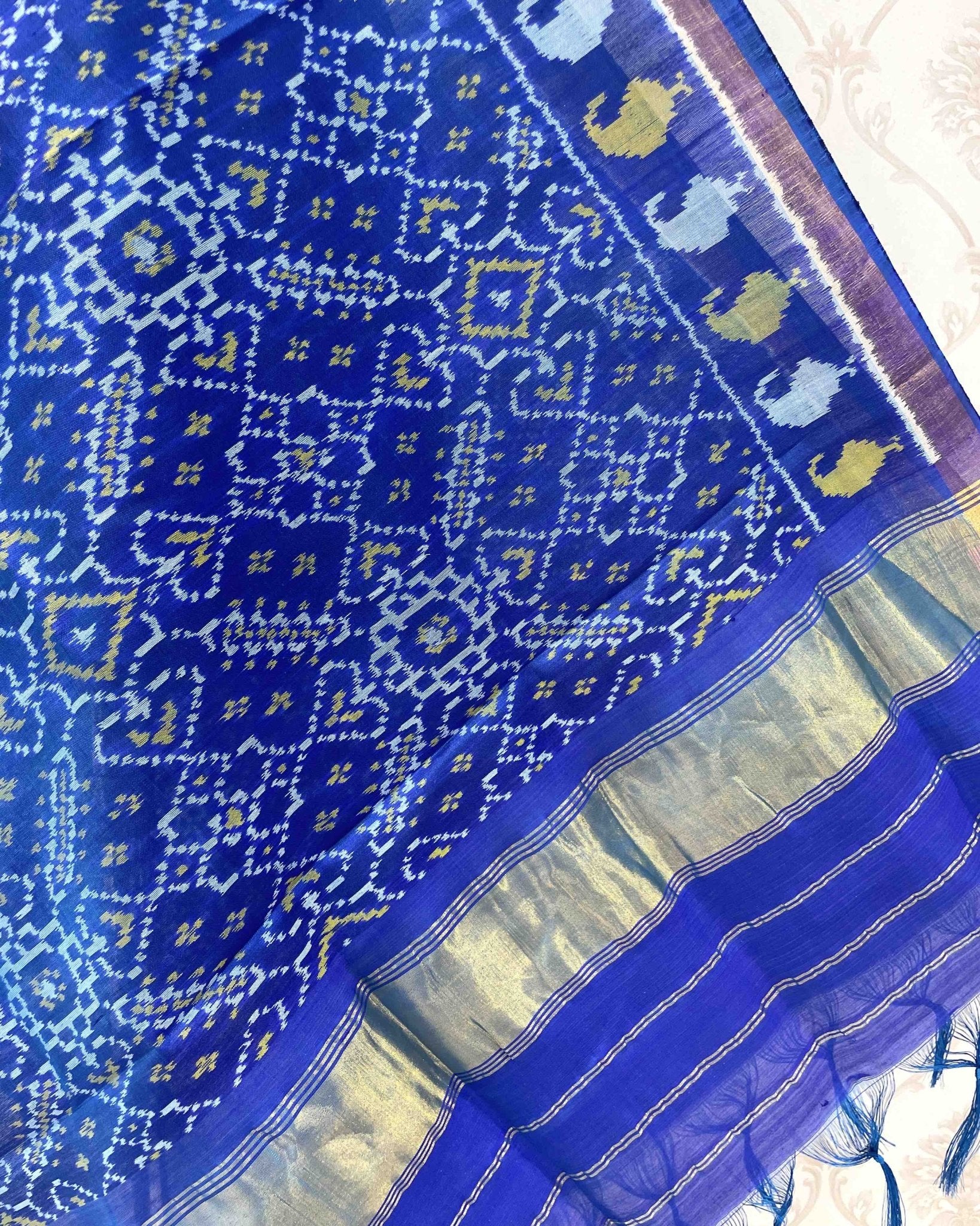 Blue Manekchowk Designer Patola Dupatta - SindhoiPatolaArt