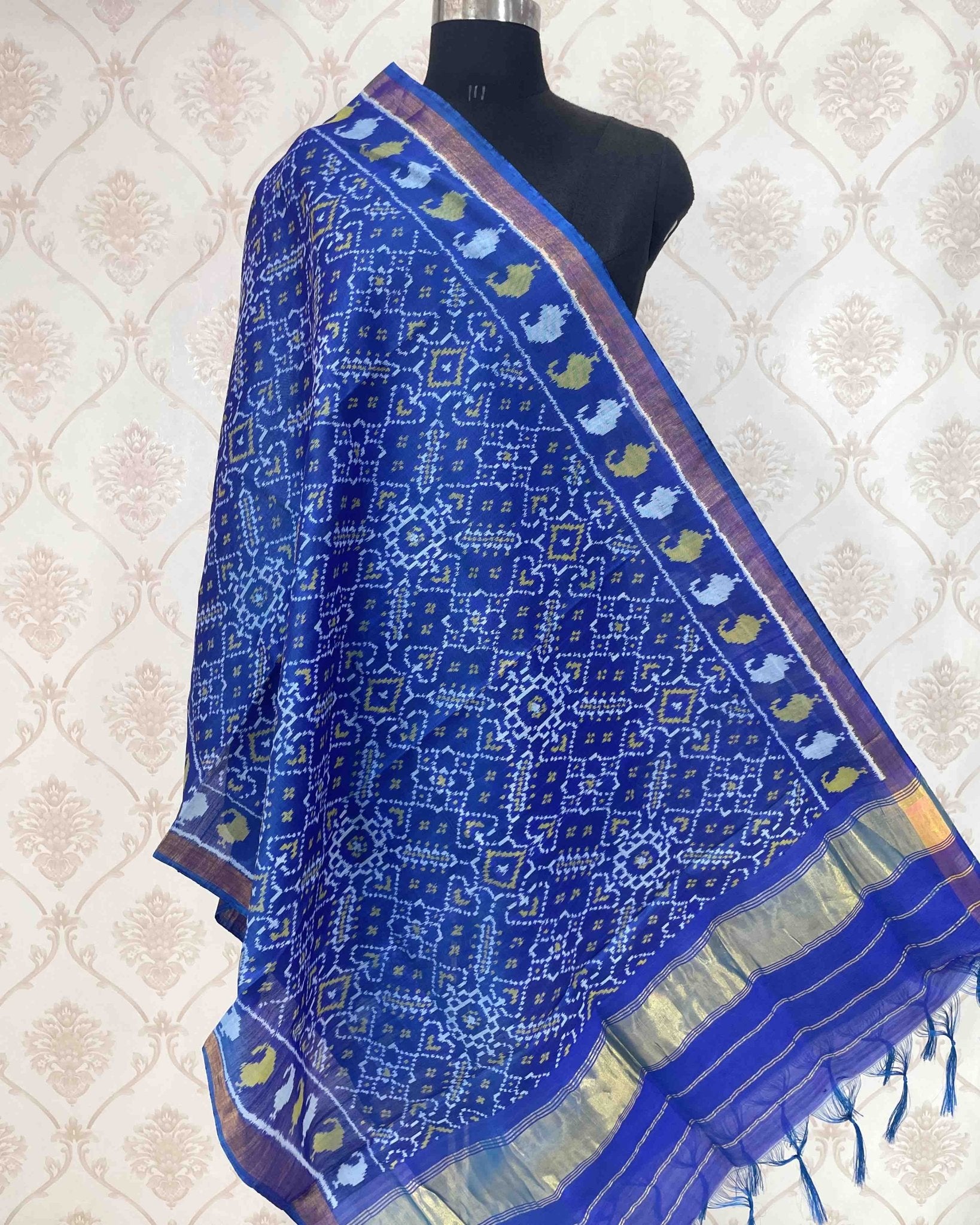 Blue Manekchowk Designer Patola Dupatta - SindhoiPatolaArt
